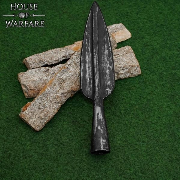 Punta de Lanza Medieval de Hoja Estriada de Acero Al Carbono Forjada a Mano para Lanza de Bricolaje, Larp y Exhibición - Imagen 11