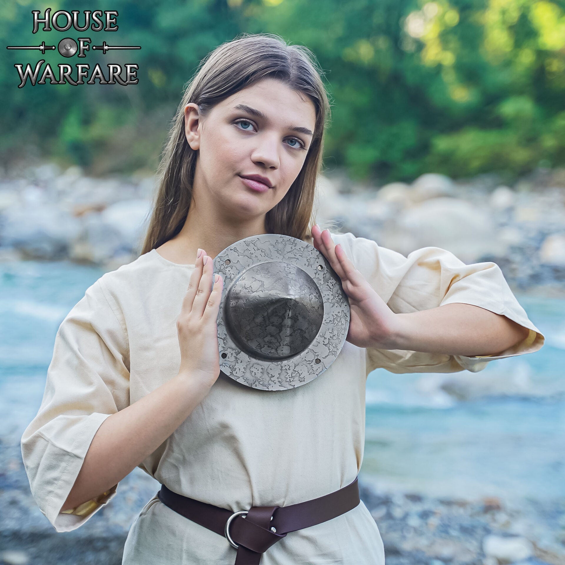 Jefe de Escudo Cónico Medieval Alemán - Acero Forjado a Mano Calibre 16 - Imagen 9