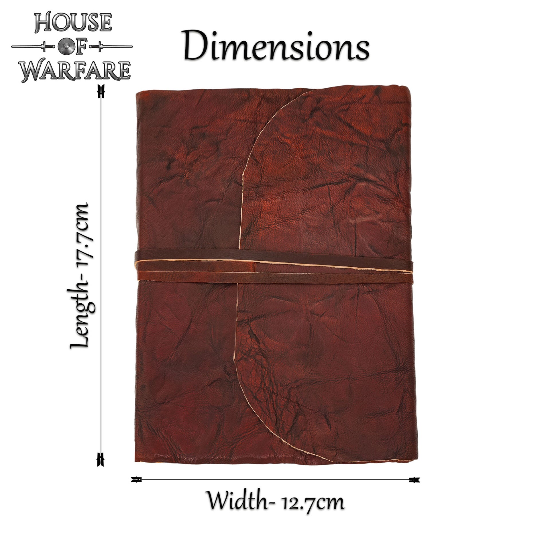 Diario Medieval de Cuero Rústico - Diario Artesanal de 7" X 5" con Cierre Envolvente - Imagen 9