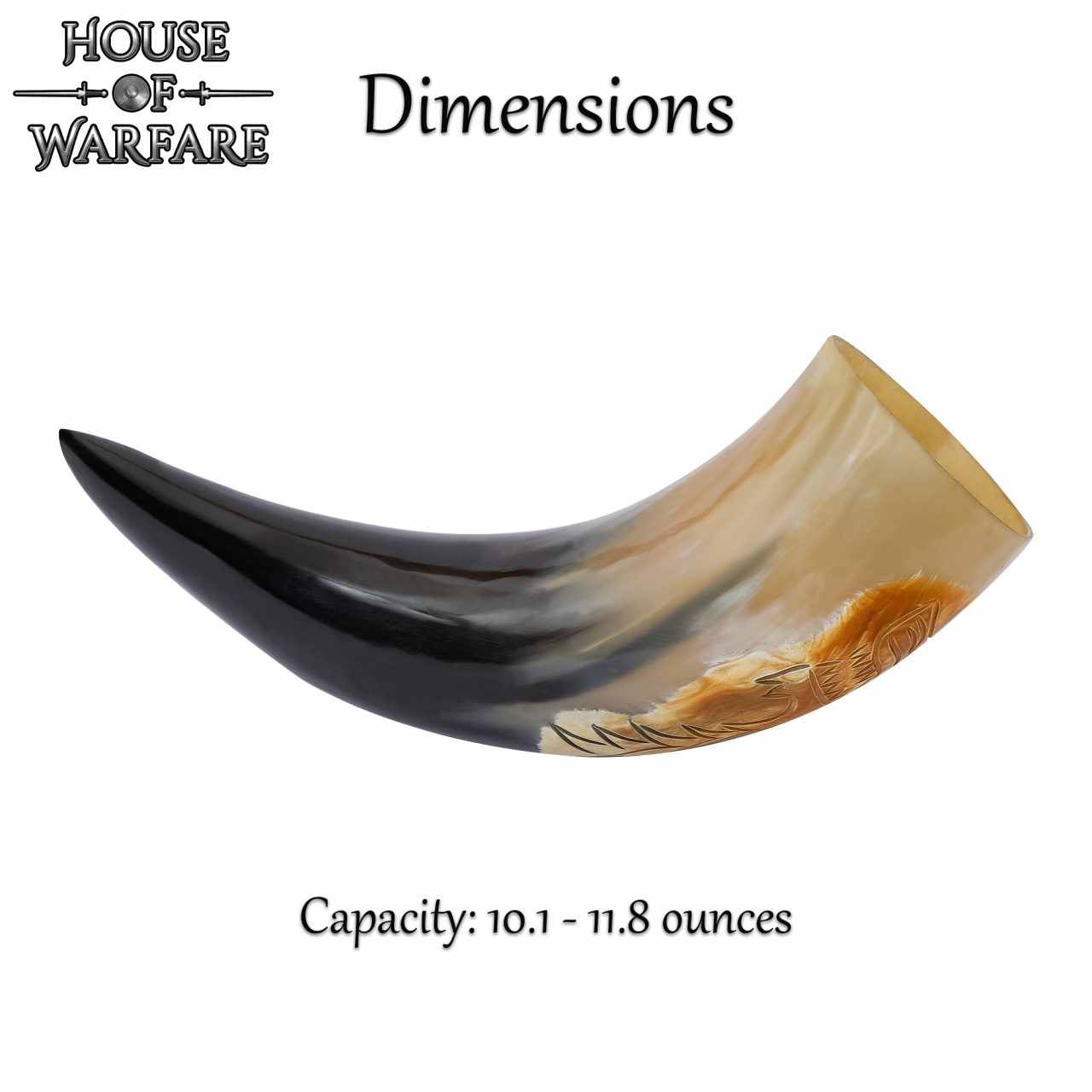 Cuerno para Beber Vikingo Auténtico Fenrir Wolf - Cuerno de Buey Pulido Grabado a Mano - Inspiración Nórdica - Imagen 11