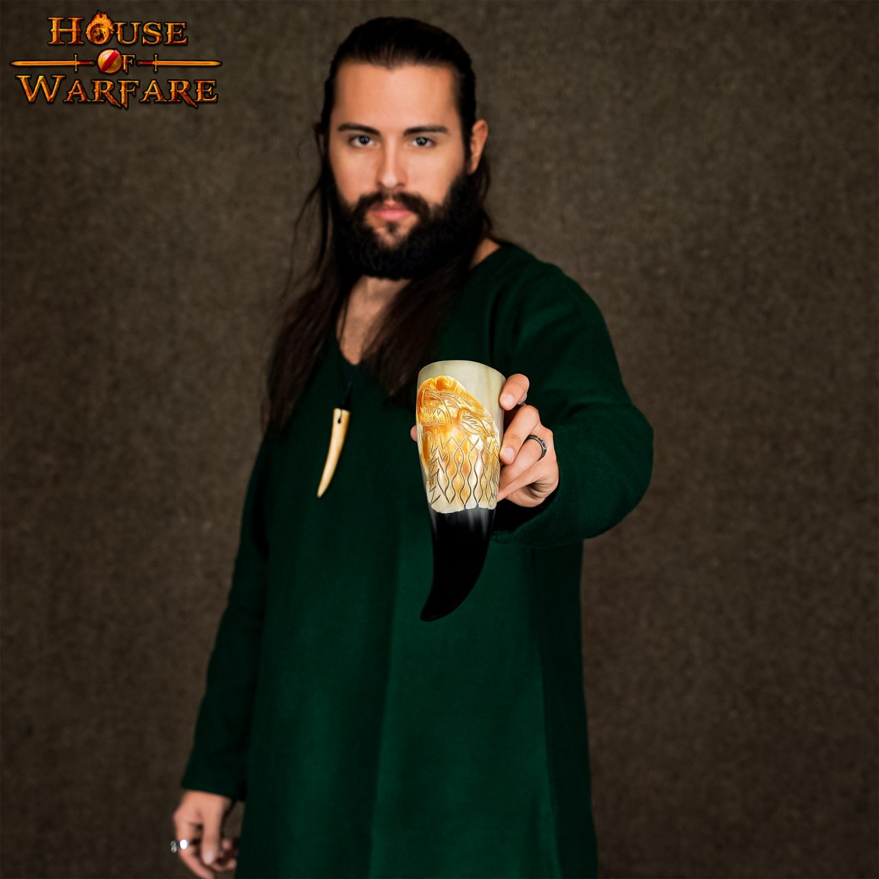 Cuerno para Beber Vikingo Auténtico Fenrir Wolf - Cuerno de Buey Pulido Grabado a Mano - Inspiración Nórdica - Imagen 16