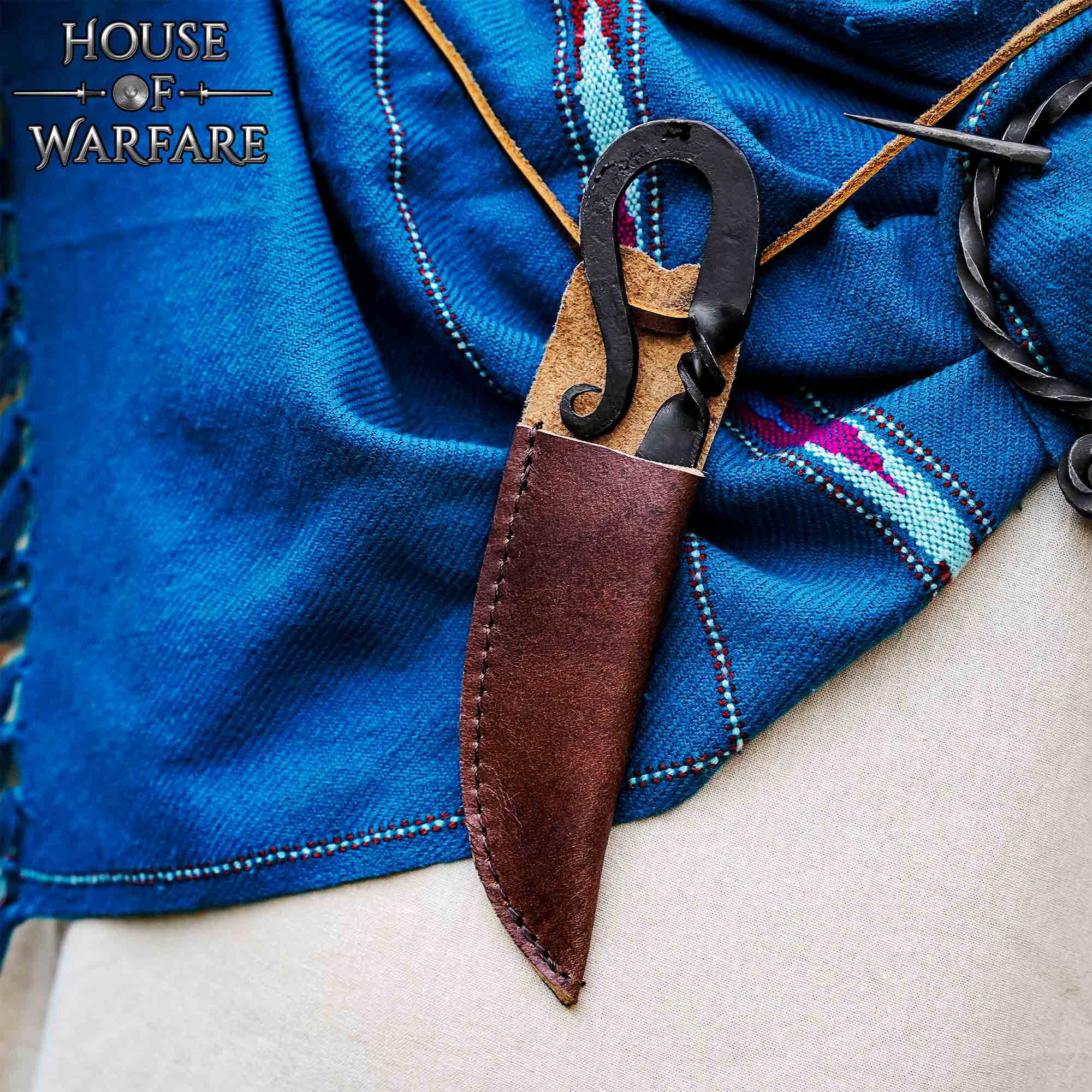 Cuchillo Medieval Forjado a Mano con Funda de Cuero Auténtico - Imagen 11