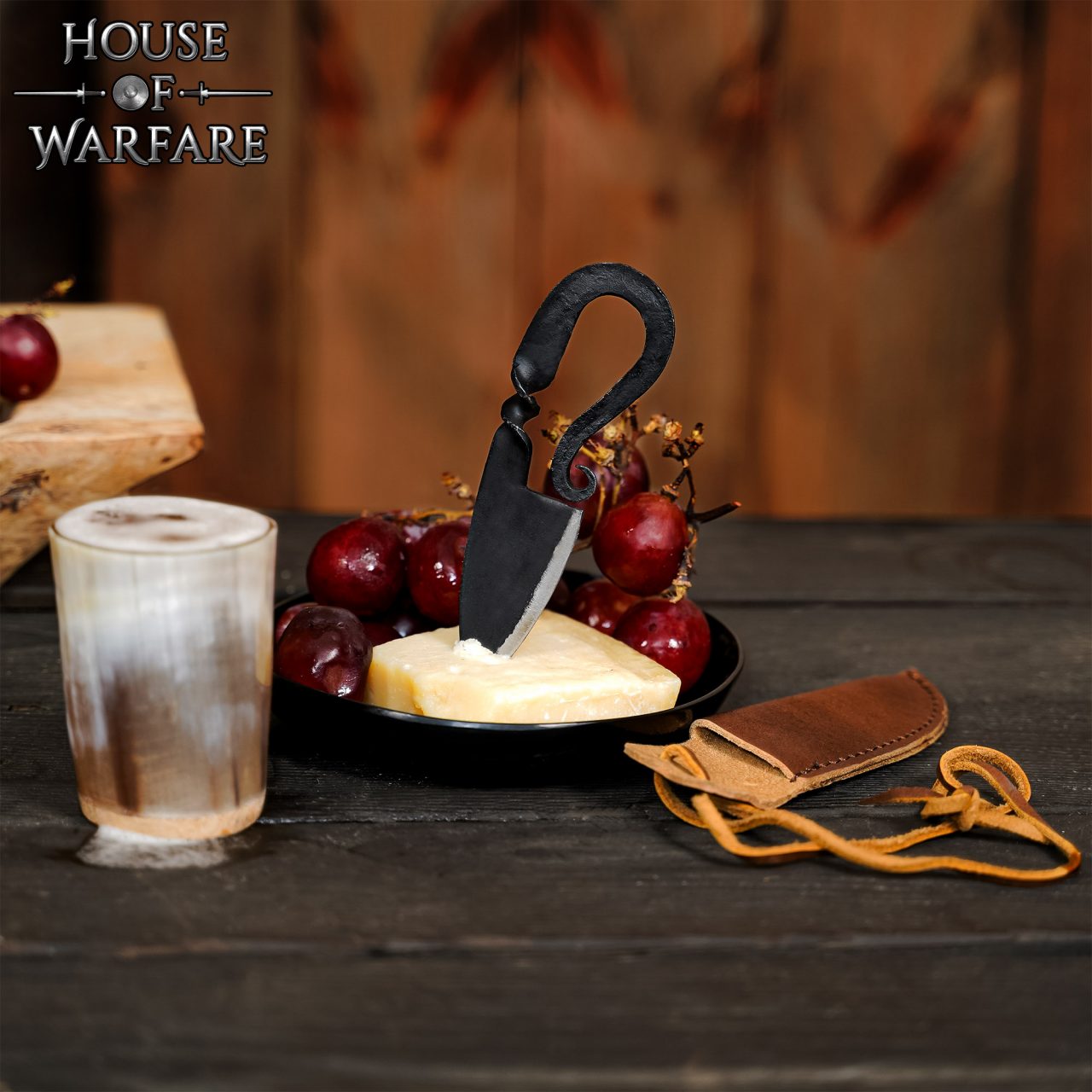 Cuchillo Medieval Forjado a Mano con Funda de Cuero Auténtico - Imagen 3