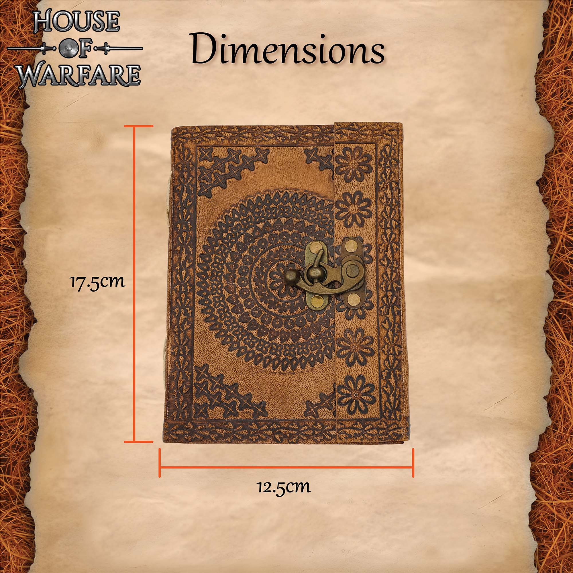 Diario Medieval de Cuero - Diario de Cuero Auténtico Hecho a Mano - Imagen 3