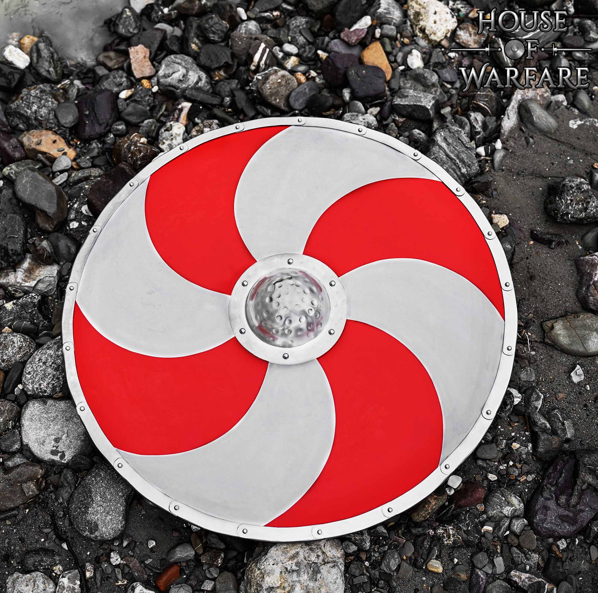 Jefe Escudo Medieval Forjado a Mano | Umbo Martillado Pulido - Imagen 6