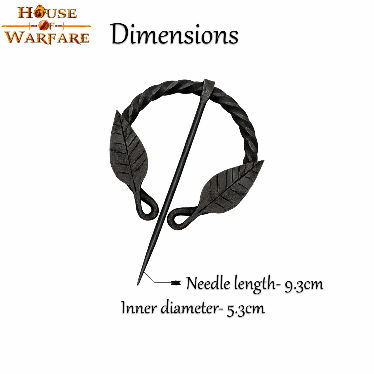 Alfiler de Capa Medieval de Hierro Forjado a Mano con Motivo de Hojas - Broche de Fíbula Estilo Vikingo - Imagen 27