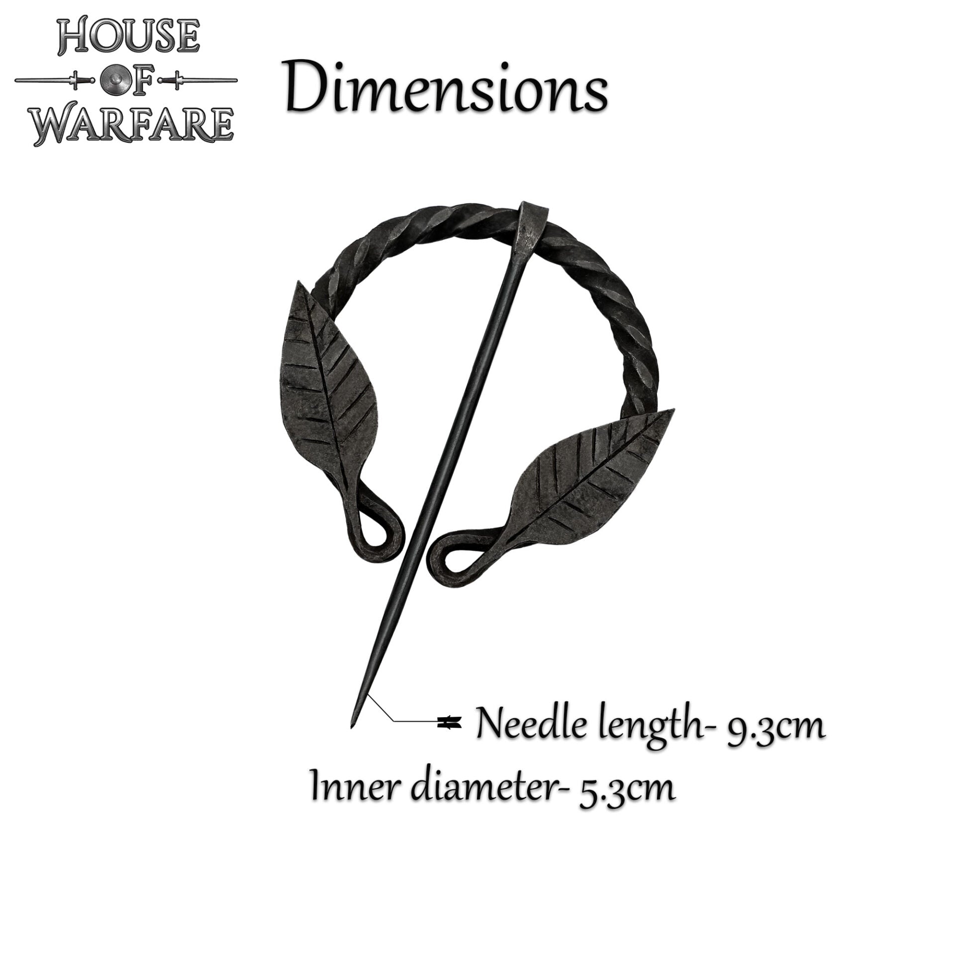 Alfiler de Capa Medieval de Hierro Forjado a Mano con Motivo de Hojas - Broche de Fíbula Estilo Vikingo - Imagen 12