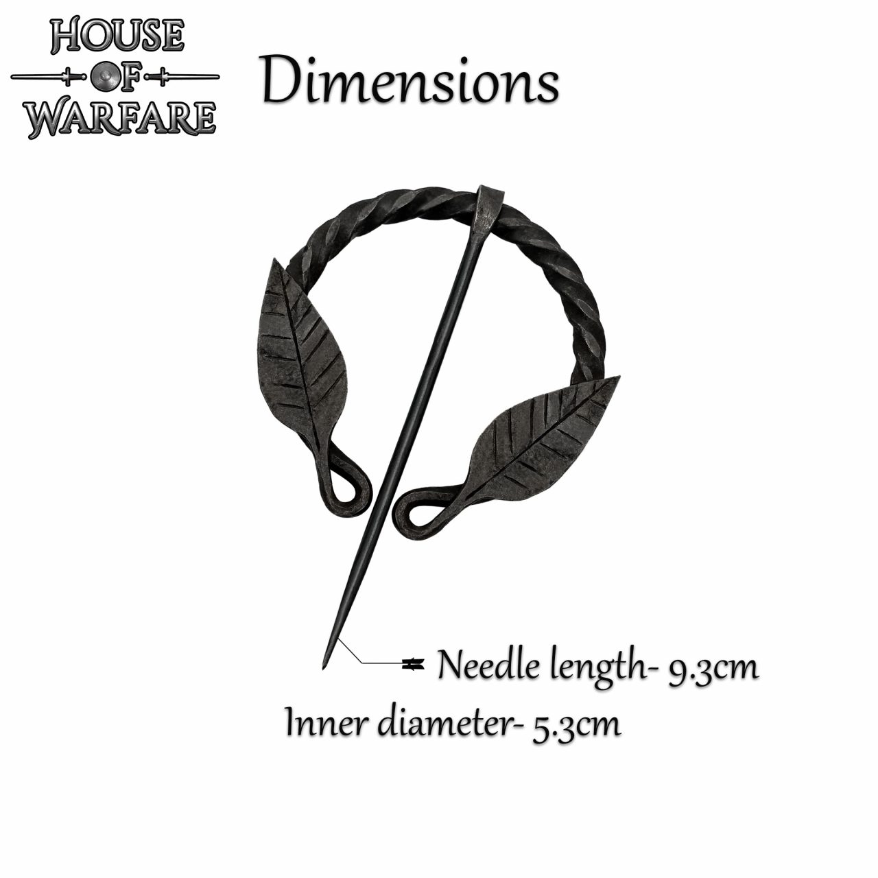 Alfiler de Capa Medieval de Hierro Forjado a Mano con Motivo de Hojas - Broche de Fíbula Estilo Vikingo - Imagen 29