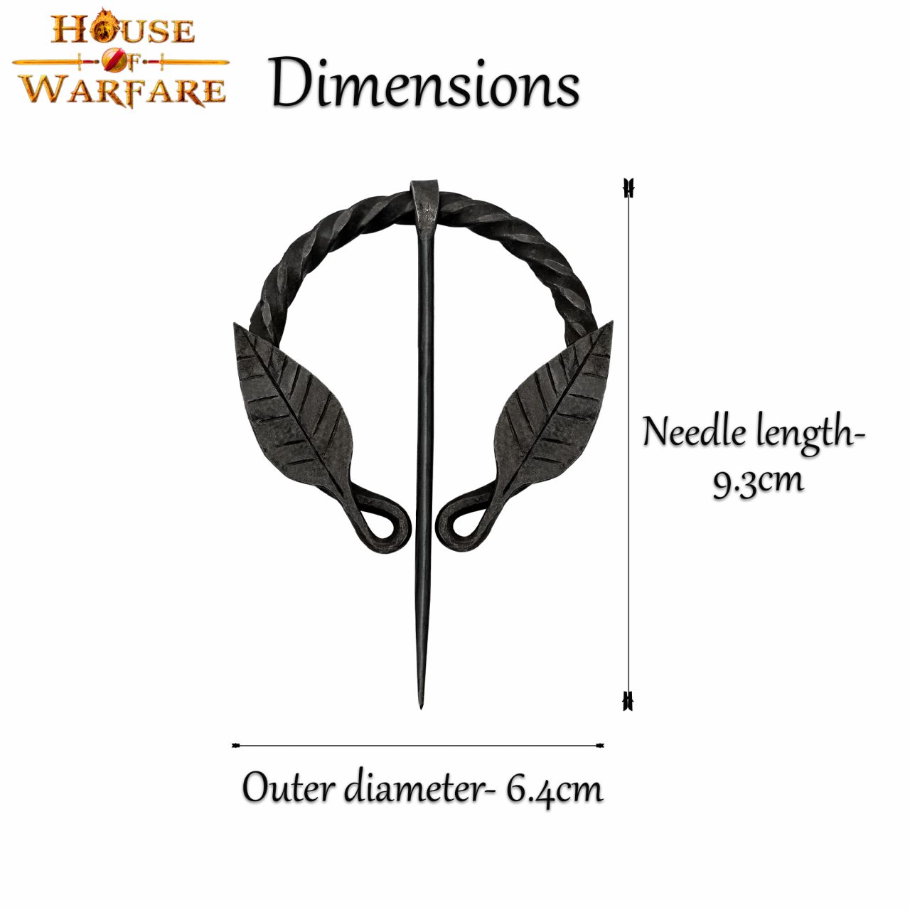 Alfiler de Capa Medieval de Hierro Forjado a Mano con Motivo de Hojas - Broche de Fíbula Estilo Vikingo - Imagen 21