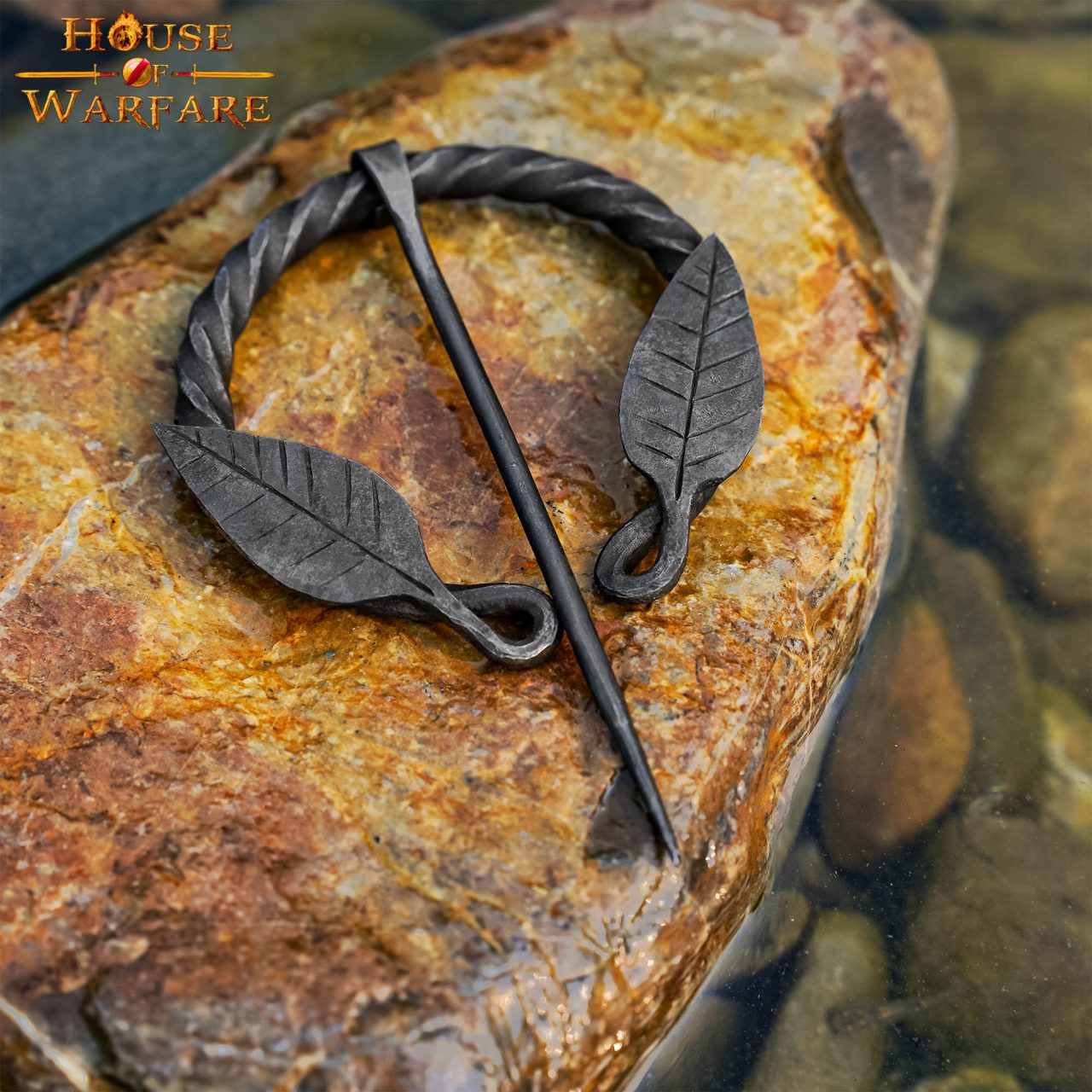 Alfiler de Capa Medieval de Hierro Forjado a Mano con Motivo de Hojas - Broche de Fíbula Estilo Vikingo - Imagen 20