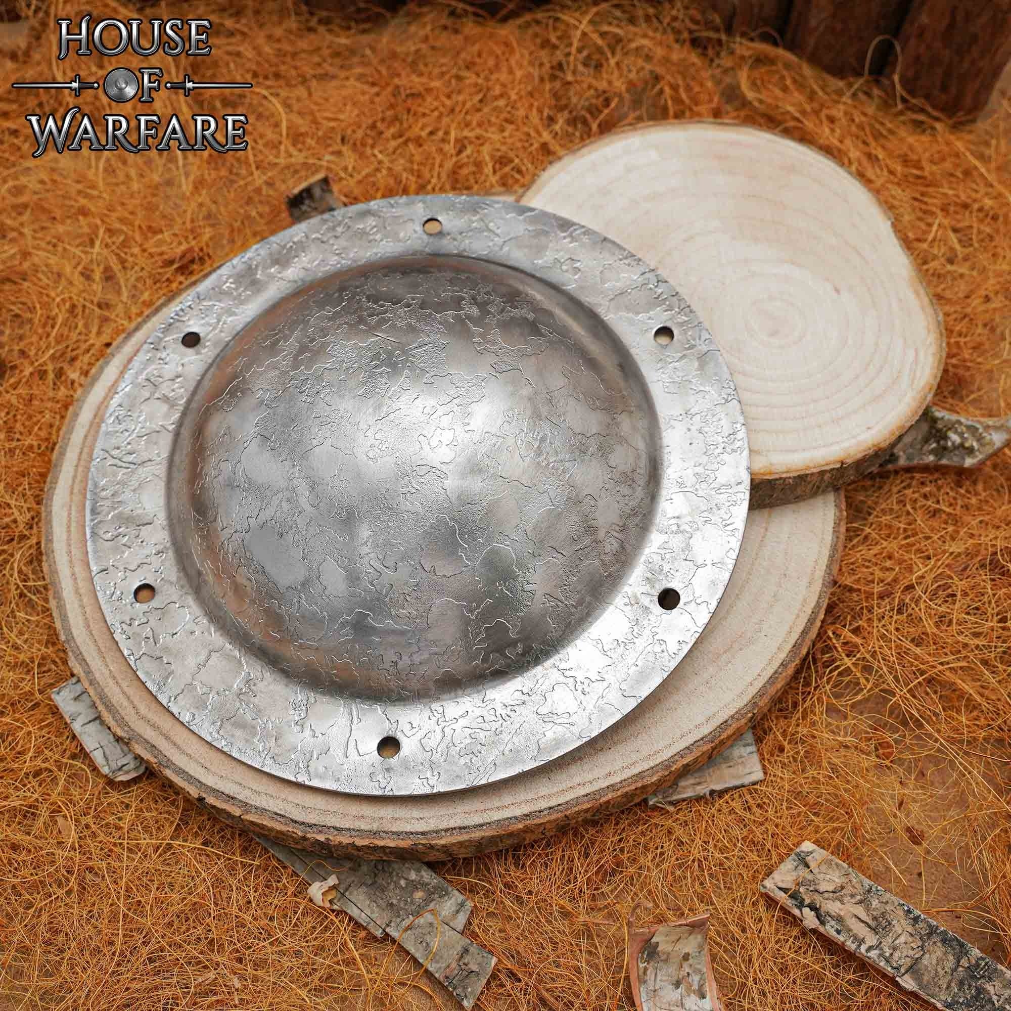 Escudo Medieval de Acero Texturado Boss Umbo - Imagen 6