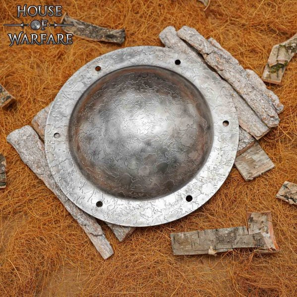 Escudo Medieval de Acero Texturado Boss Umbo - Imagen 2