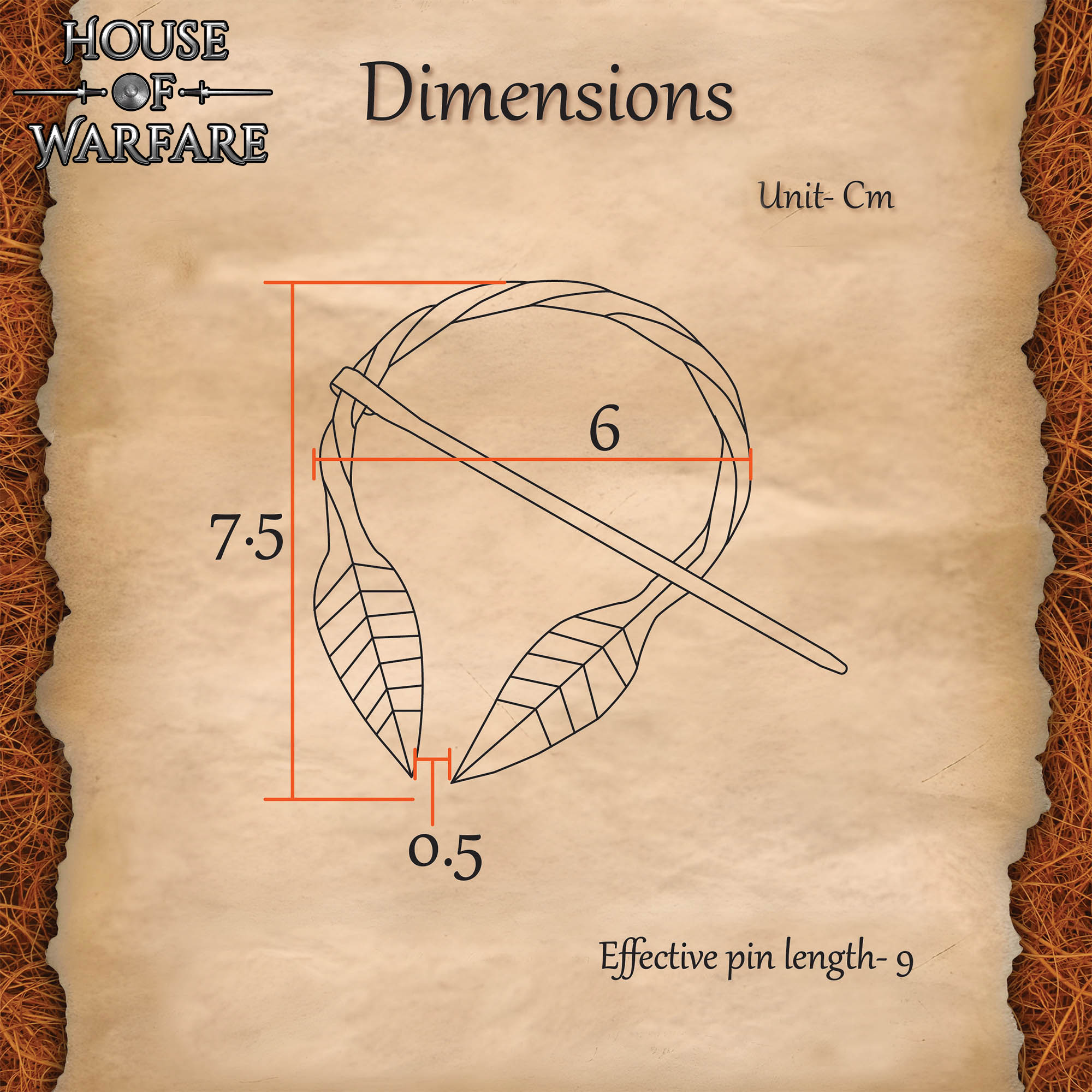 Broche Hoja Celta Forjado a Mano Alfiler de Capa - Imagen 3