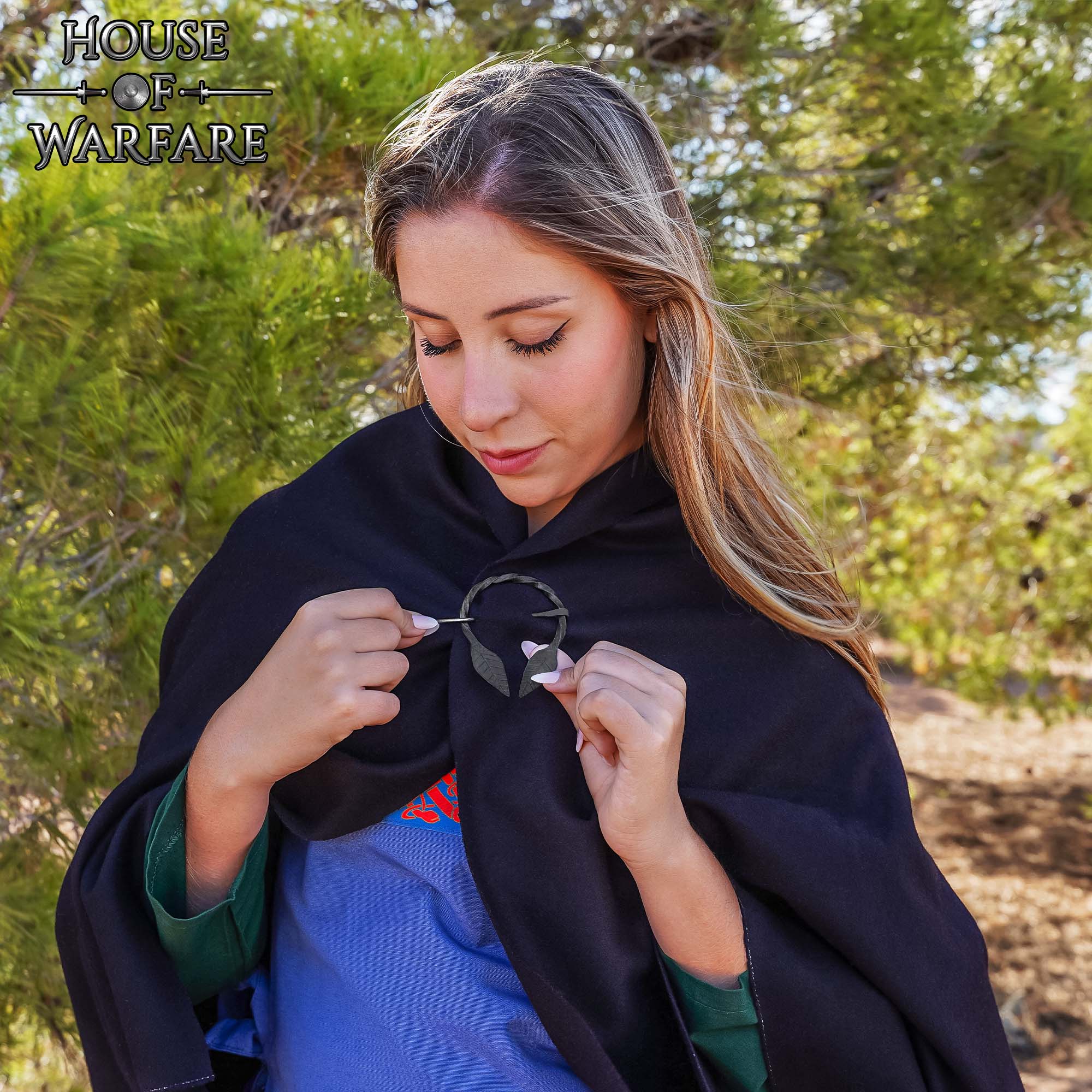Broche Hoja Celta Forjado a Mano Alfiler de Capa - Imagen 5
