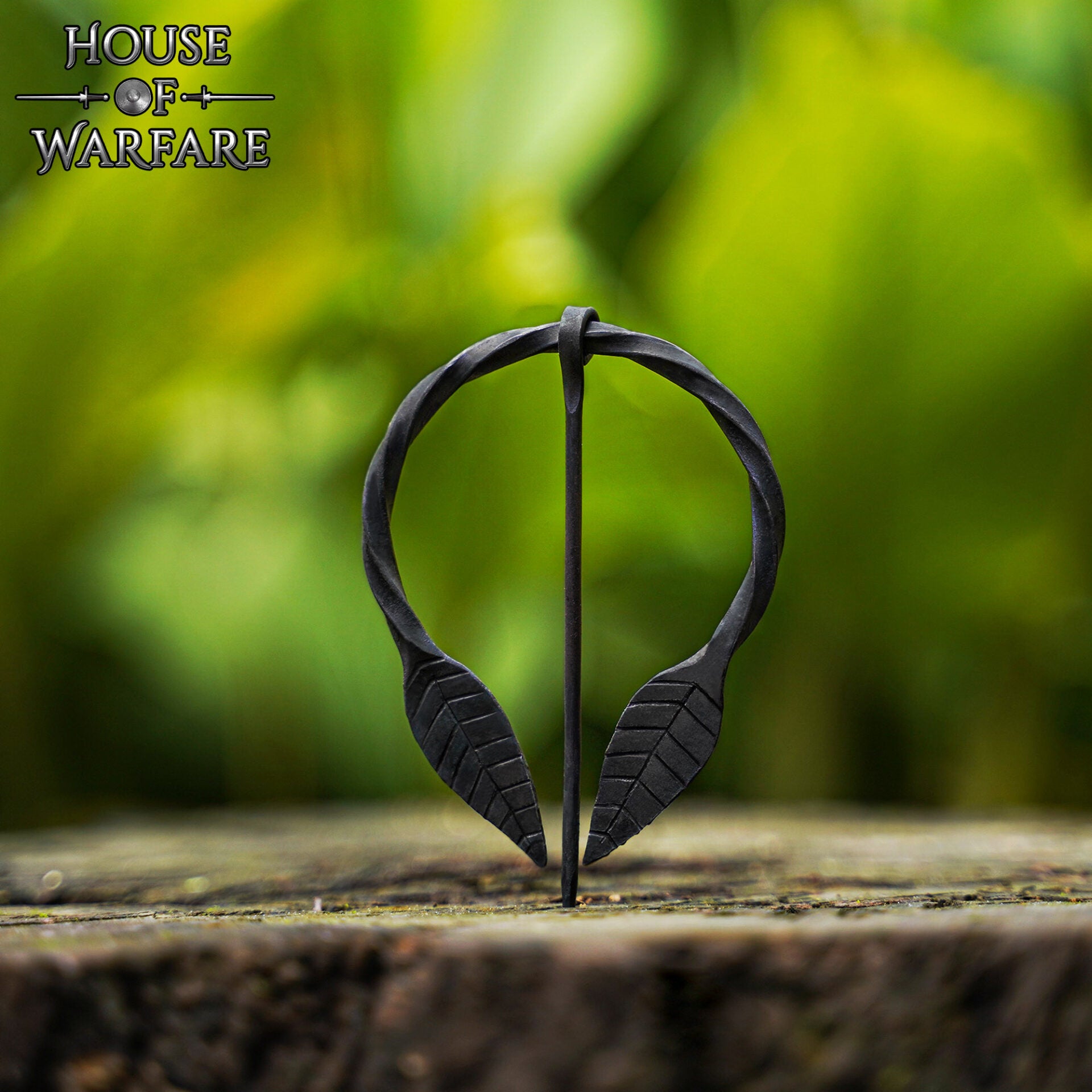 Broche Hoja Celta Forjado a Mano Alfiler de Capa - Imagen 7