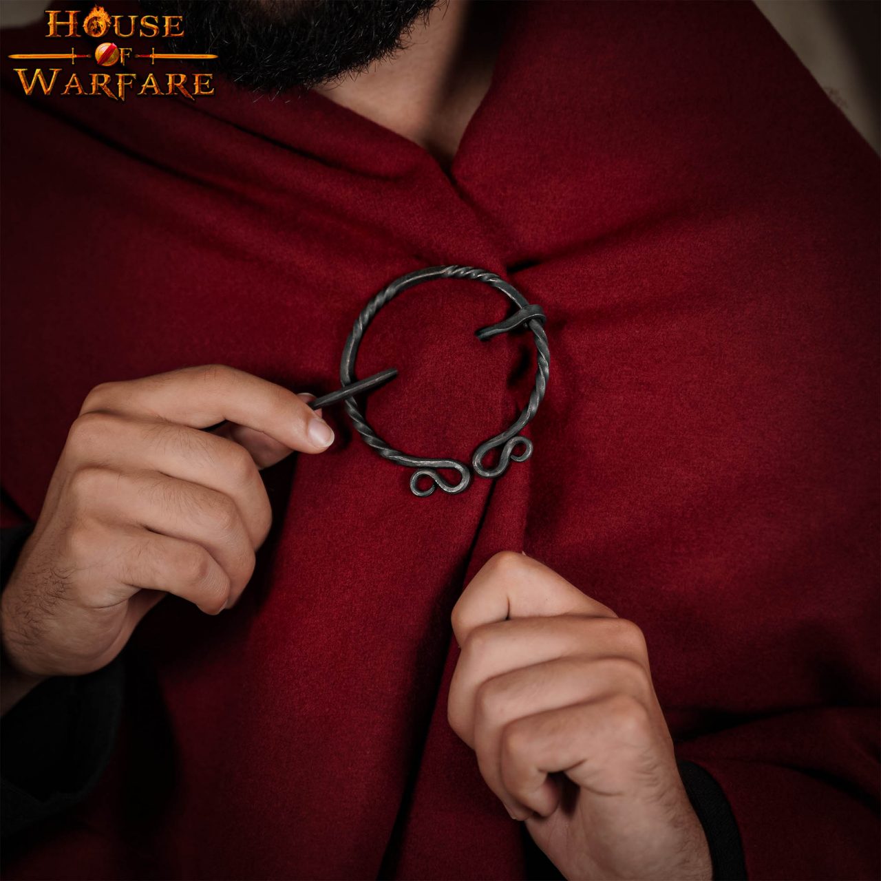 Broche Vikingo de Hierro Forjado a Mano - Alfiler de Capa Medieval - Accesorio de Sujeción Nórdico Auténtico - Imagen 14