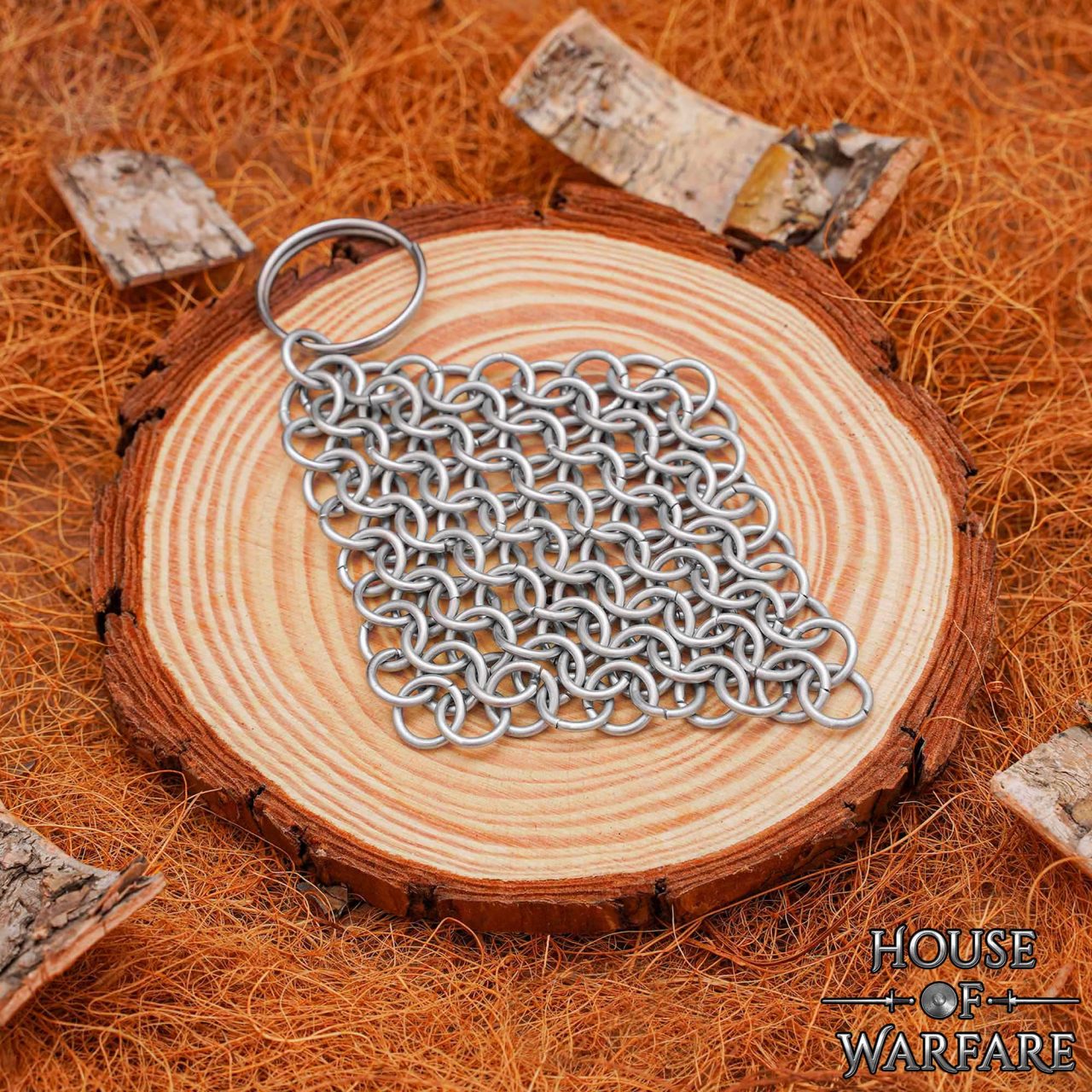 Llavero de Cota de Malla de Acero Medieval - Butted 8 Mm 16 Gauge Rings For Larp & Gifts - Imagen 4