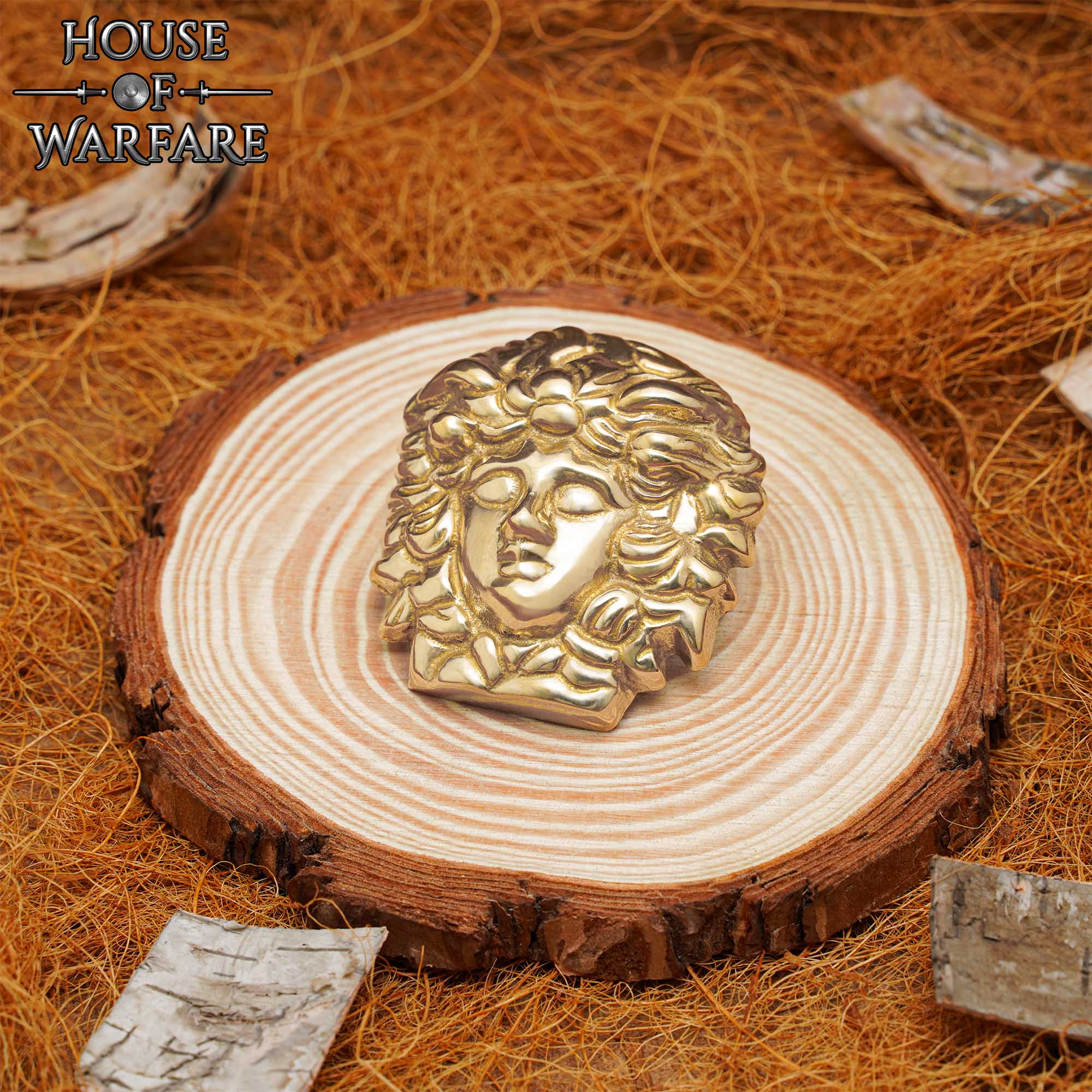 Adorno de Medusa de Latón de la Antigua Grecia - Decoración de Armadura Mitológica para Cuero, Tela, Larp y Disfraces - Imagen 2