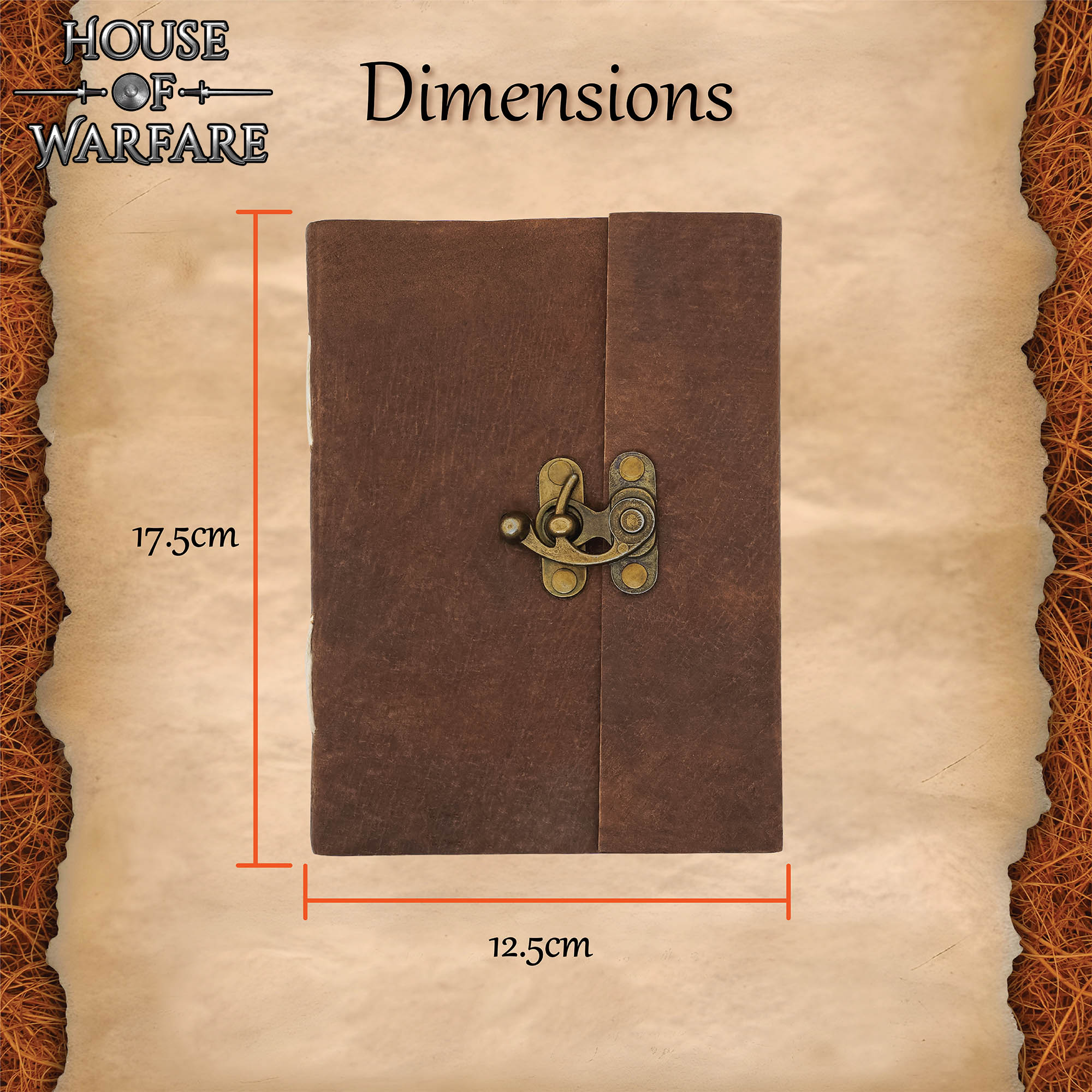 Diario Medieval de Cuero con Cerradura Diario Artesanal de Cuero Auténtico - Imagen 3