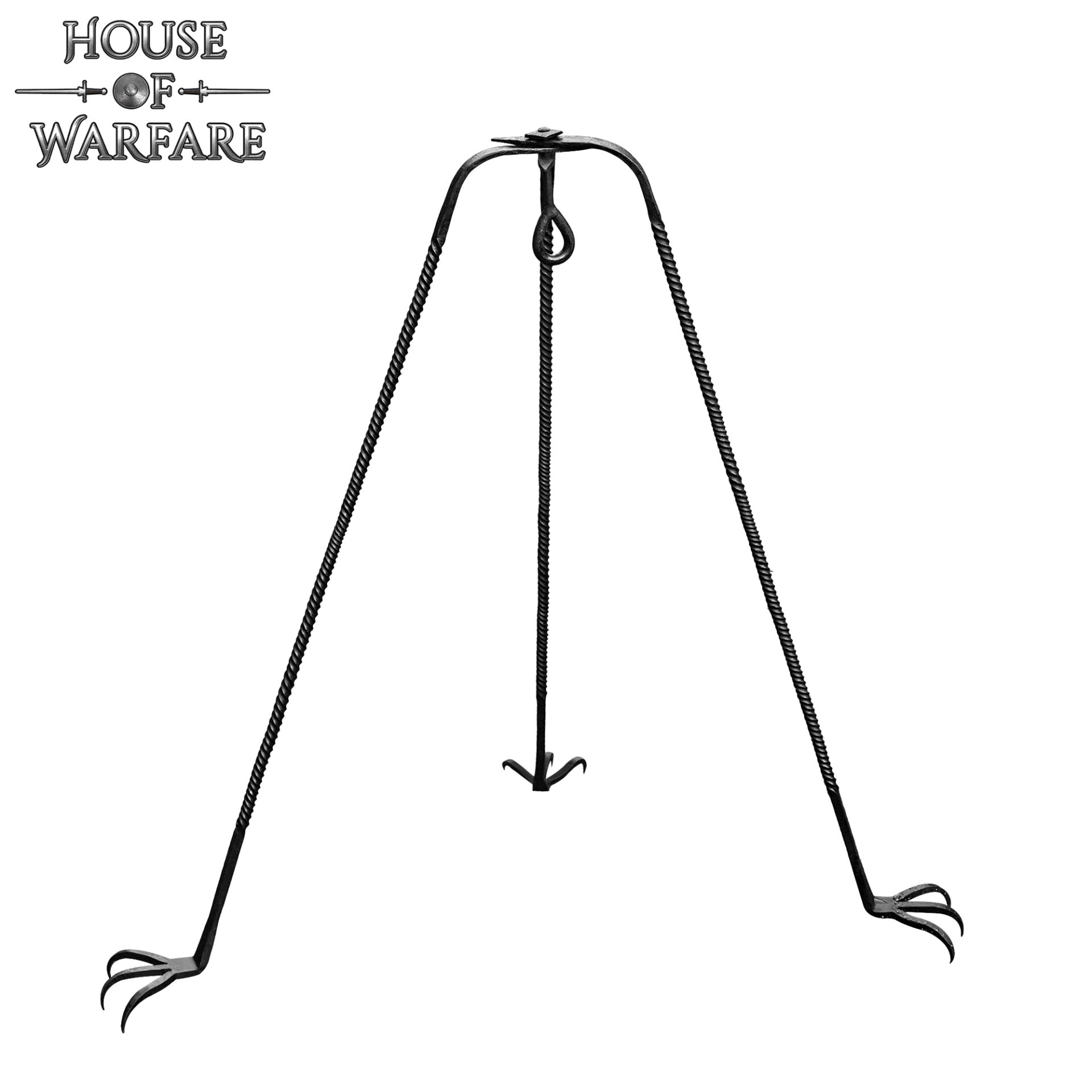 Trípode de Cocina de Hierro Medieval Forjado a Mano - Acabado en Negro Soporte de Hoguera para Cocinar Al Aire Libre - Imagen 9