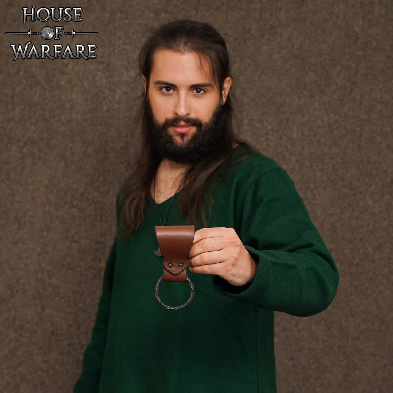 Rana Medieval de Cuero con Anillo de Hierro Torcido Forjado a Mano - Porta Cinturón Marrón para Hachas, Espadas y Herramientas - 6 "x1.5" - Imagen 12