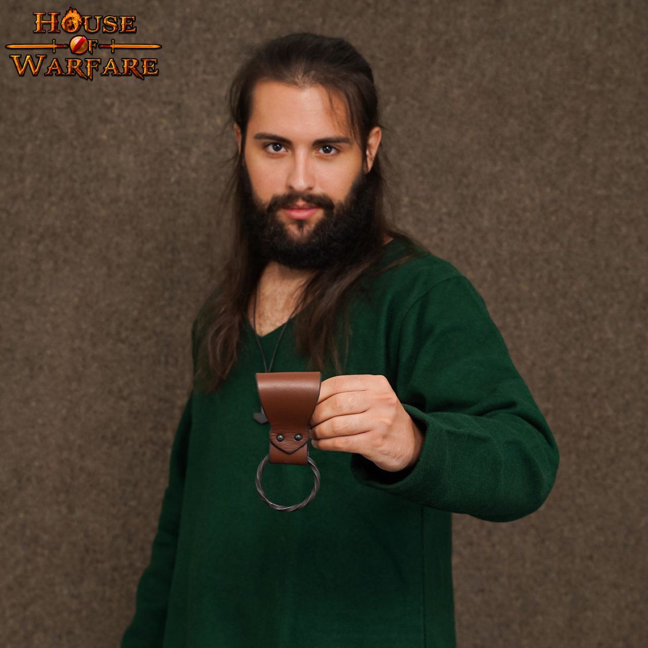 Rana Medieval de Cuero con Anillo de Hierro Torcido Forjado a Mano - Porta Cinturón Marrón para Hachas, Espadas y Herramientas - 6 "x1.5" - Imagen 19