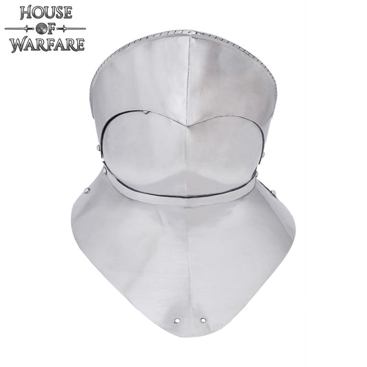 Gorget de Acero del Siglo Xv con Bevor Pivotante - Imagen 2