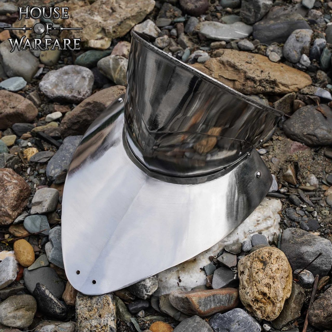 Gorget de Acero del Siglo Xv con Bevor Pivotante - Imagen 5