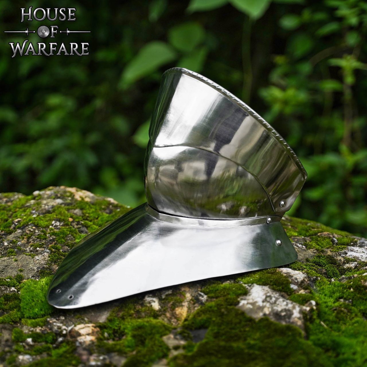 Gorget de Acero del Siglo Xv con Bevor Pivotante - Imagen 3