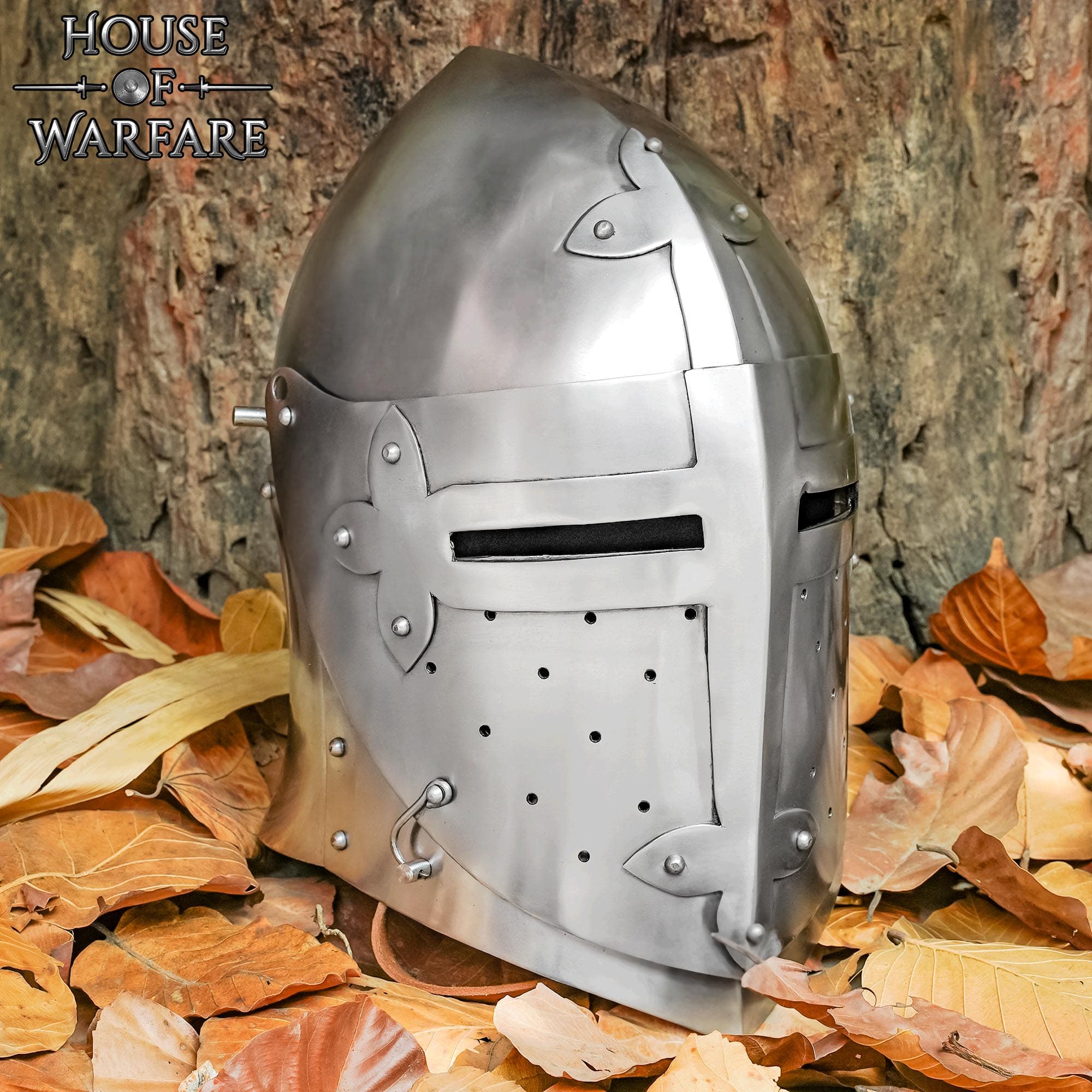 Casco Medieval de Caballero Bascinet del Siglo Xiv Calibre 16 - Imagen 8