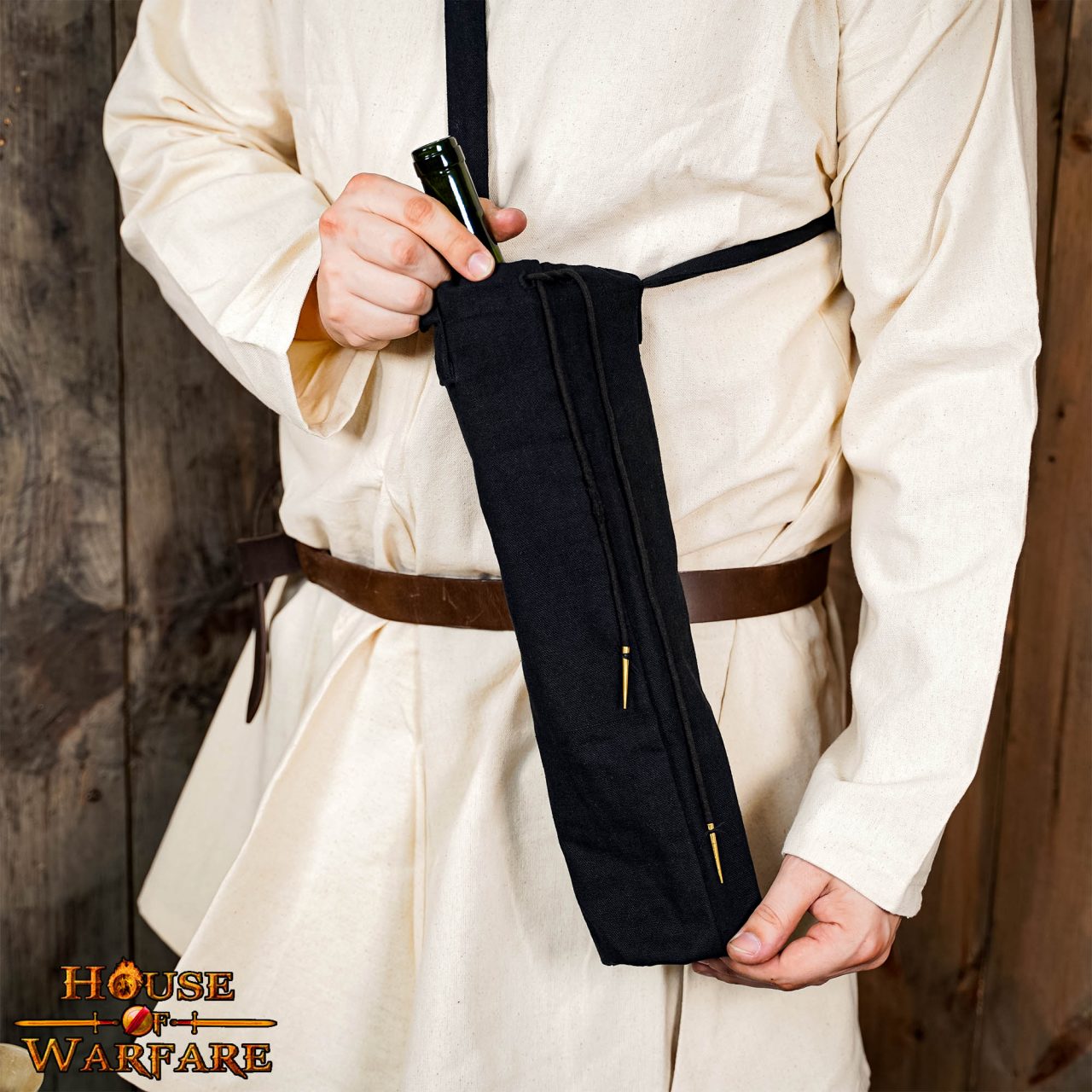 Funda de Lona Portátil con Cordón para Botellas Negro | Funda Duradera para Botellas - Imagen 14