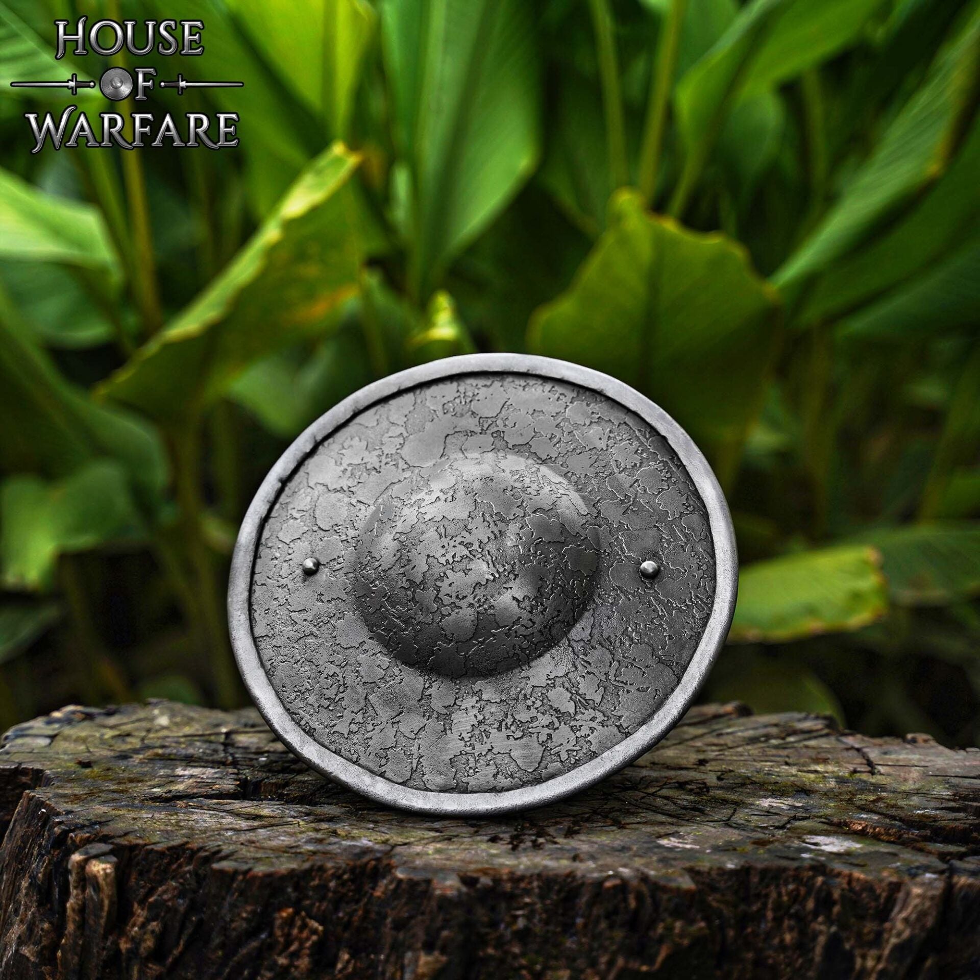 Escudo Medieval de Acero Calibre 14 23cm - Escudo Redondo Hecho a Mano con Empuñadura de Madera y Acabado Antiguo - Imagen 13