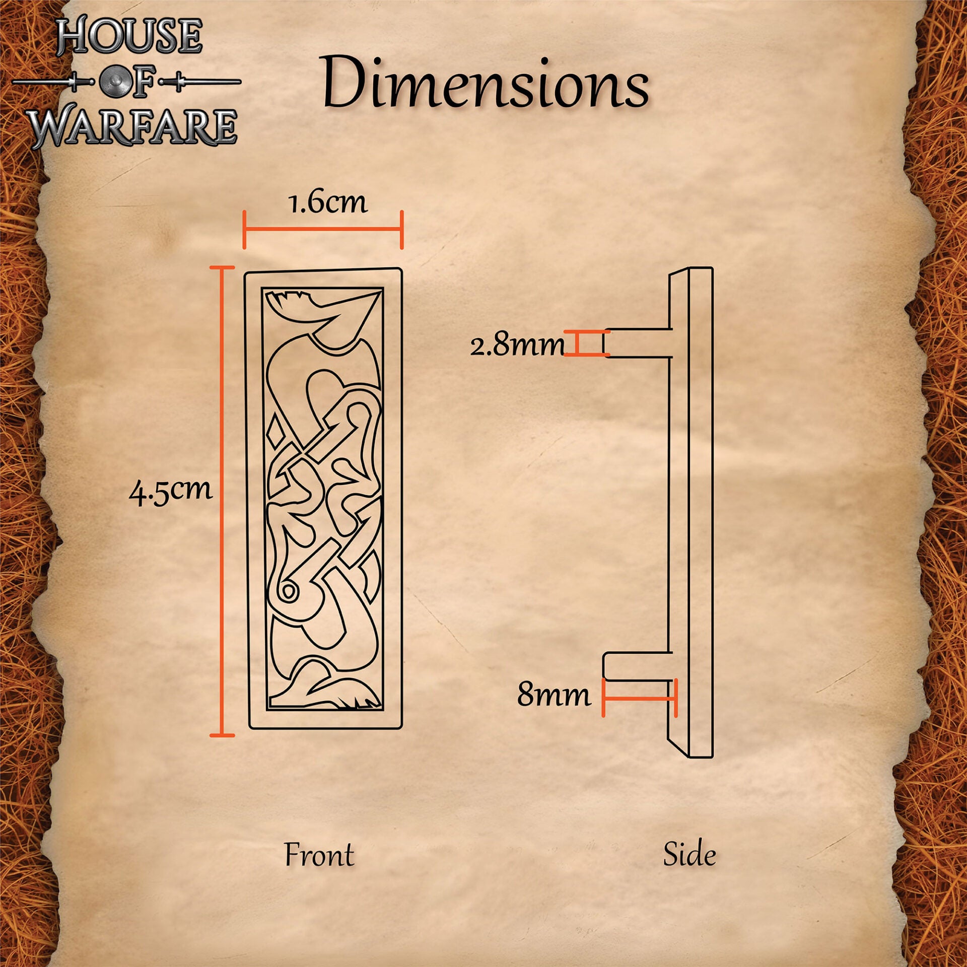 Placa de Montaje de Latón Vikingo - Acabado Antiguo Decoración Nórdica para Cinturón - Imagen 9