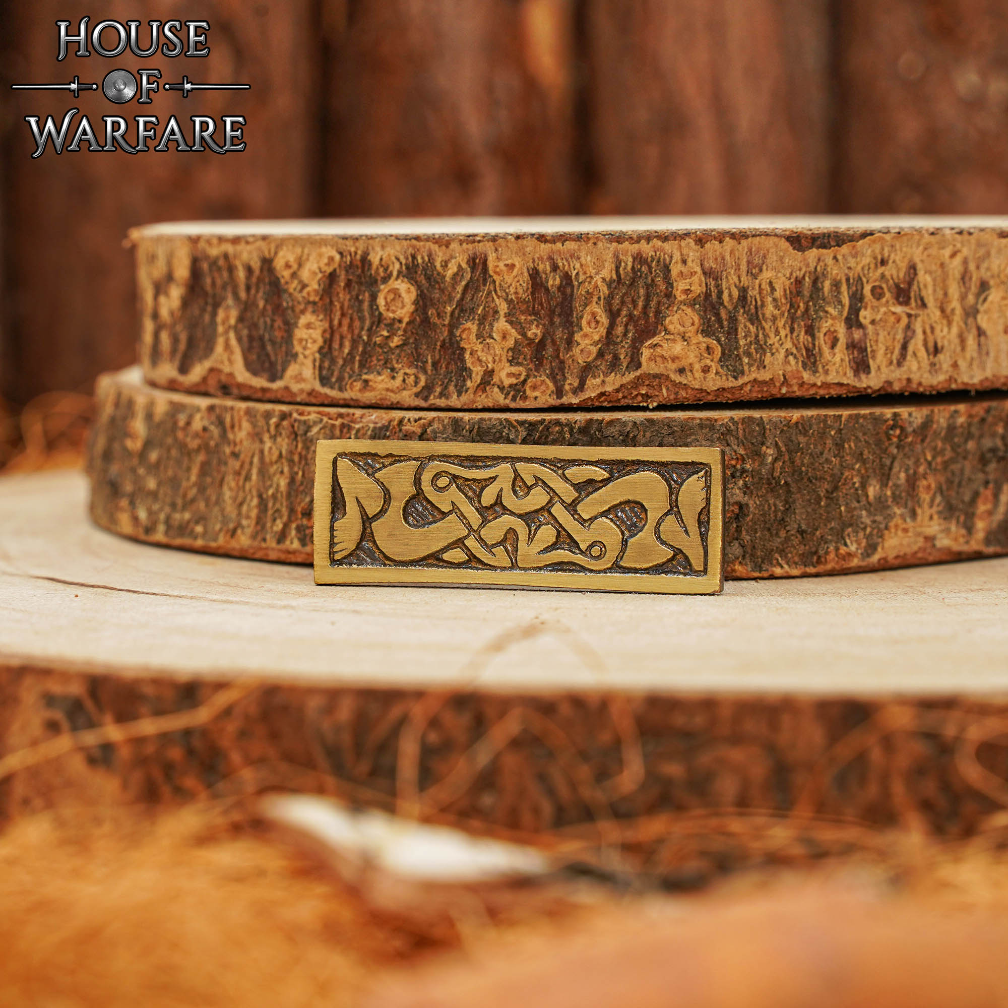 Placa de Montaje de Latón Vikingo - Acabado Antiguo Decoración Nórdica para Cinturón - Imagen 11