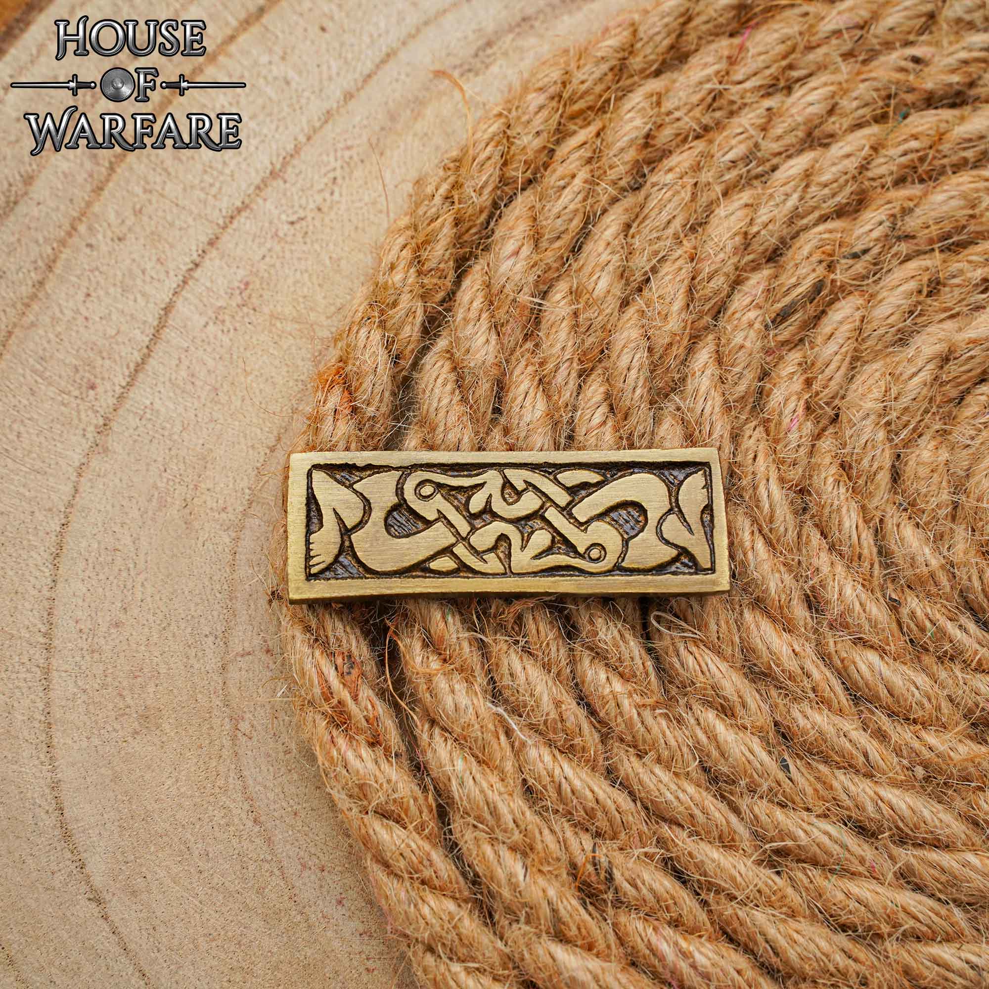 Placa de Montaje de Latón Vikingo - Acabado Antiguo Decoración Nórdica para Cinturón - Imagen 12