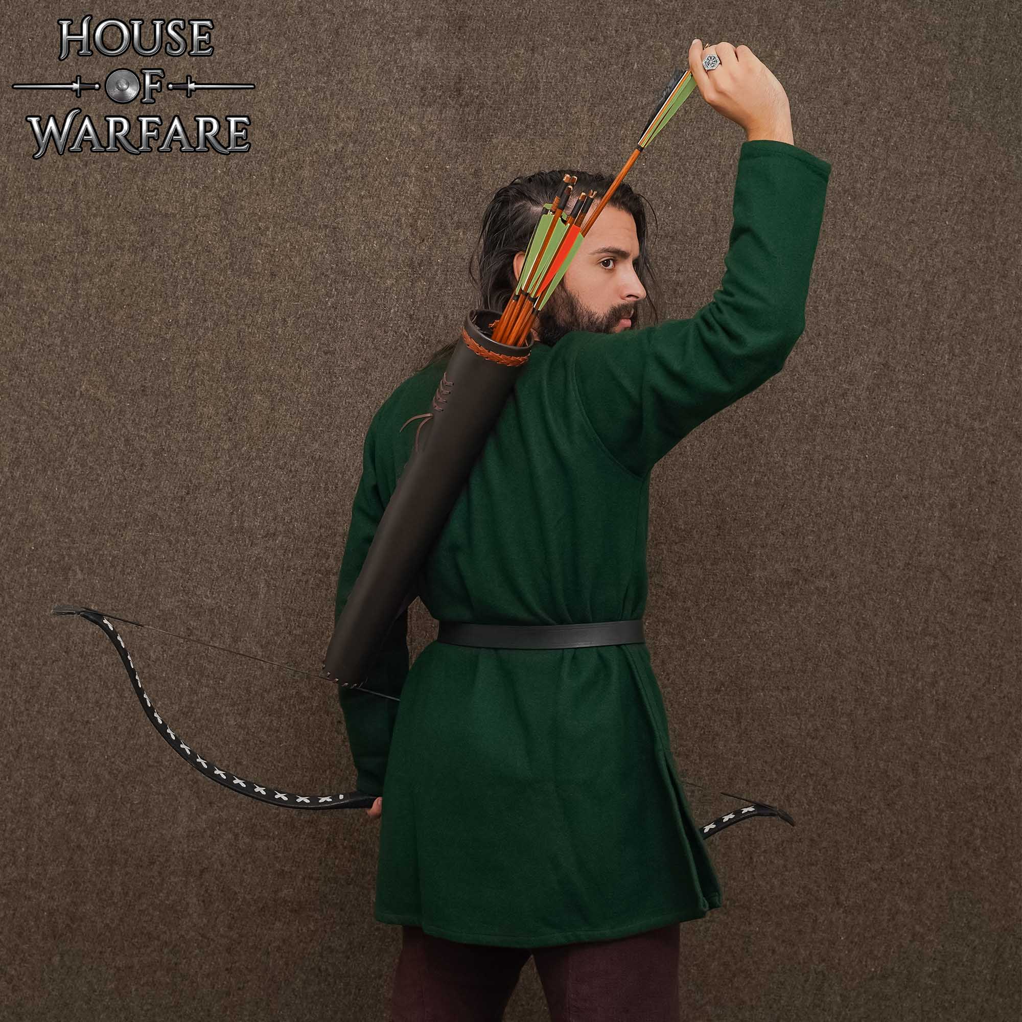 Carcaj Trasero Medieval de Cuero - Equipo de Tiro con Arco Hecho a Mano - Imagen 2