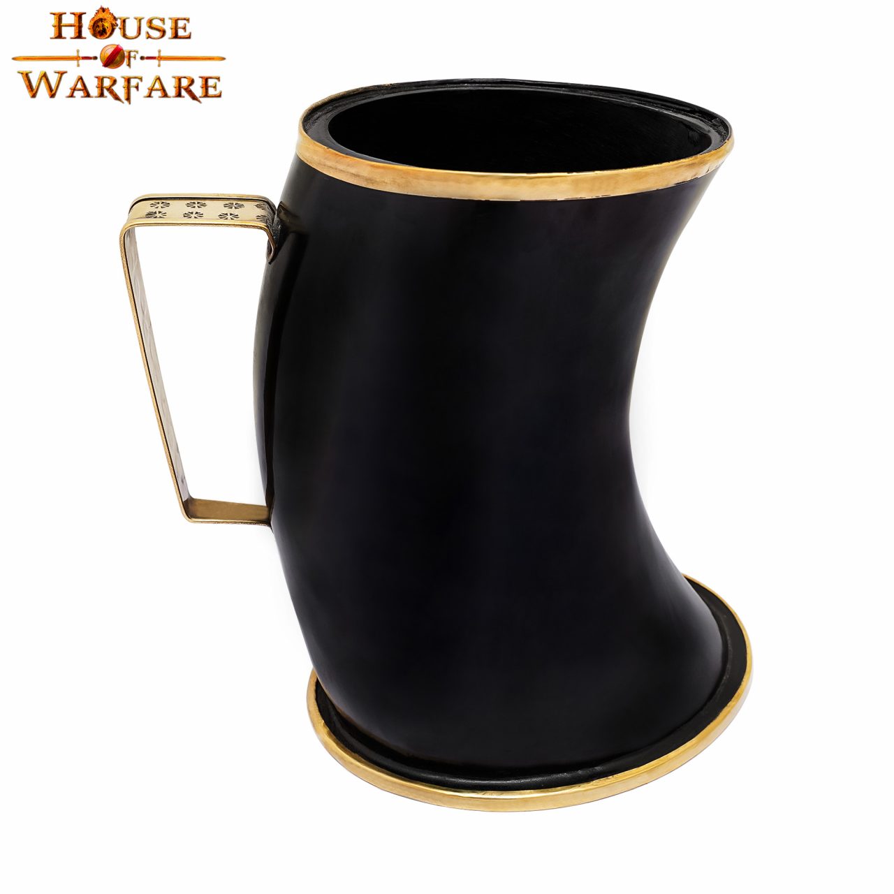 Jarra de Cuerno de Buey Estilo Vikingo con Borde de Latón Hecha a Mano - Imagen 15