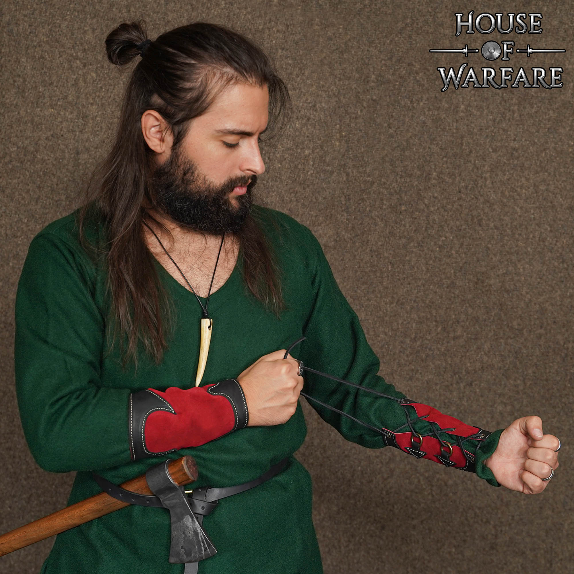 Brazales Arcanos de Cuero Auténtico Rojo - Imagen 4