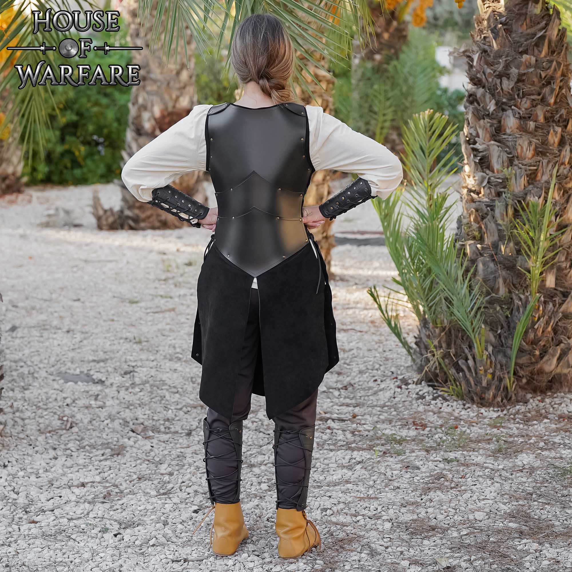 Brazales Medievales de Cuero con Remaches de Latón con Cordón de Cuero - Guardabrazos para Larp, Sca y Disfraces de Fantasía - Imagen 5