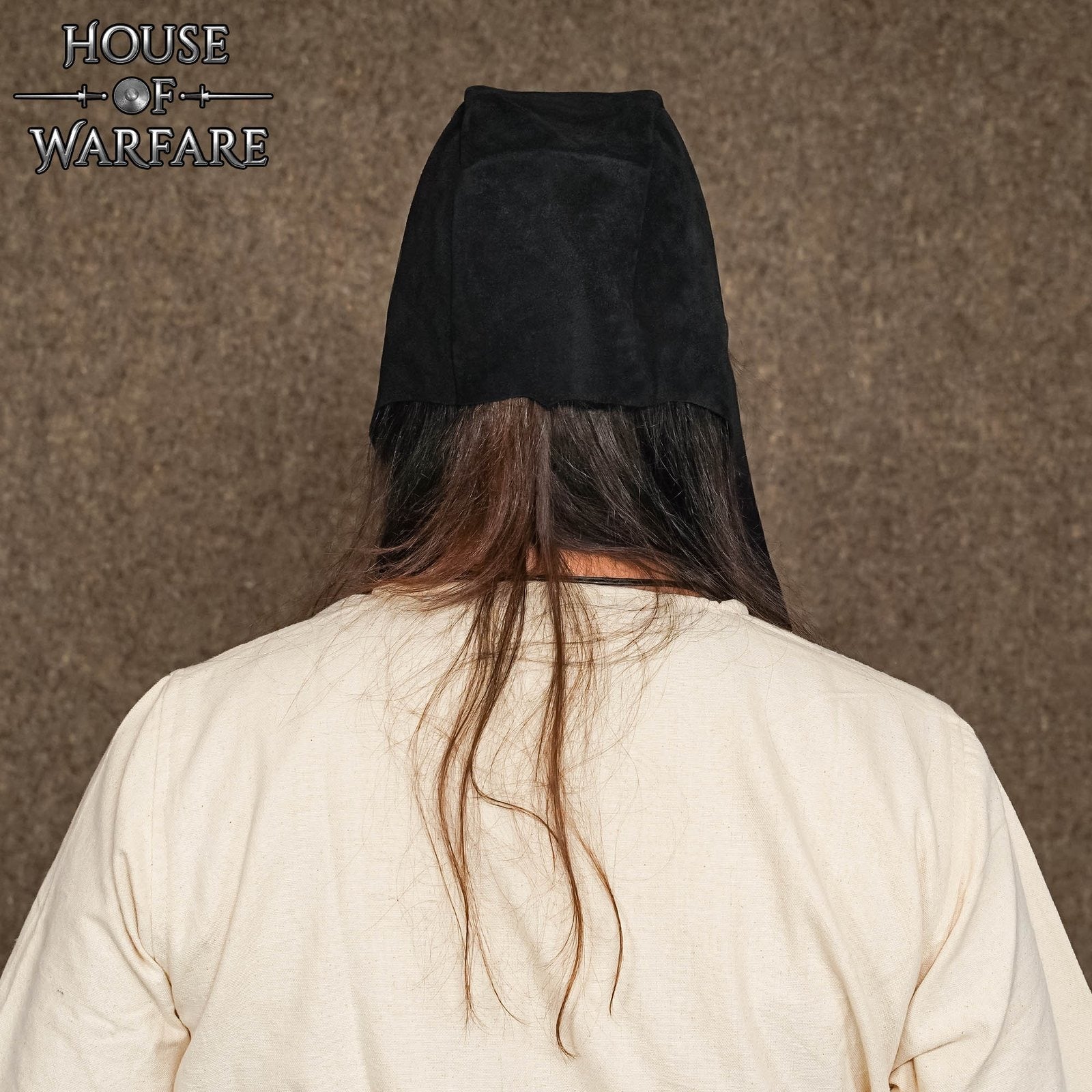 Gorra Medieval Artesanal de Piel de Ante con Visera Cuadrada - Imagen 2