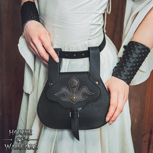 Riñonera Medieval de Cuero con Apliques y Remaches - Estilo Medieval Tardío - Imagen 2