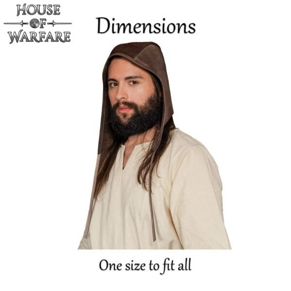 Gorro Medieval de Cuero de Ante Hecho a Mano - Larp - Imagen 2