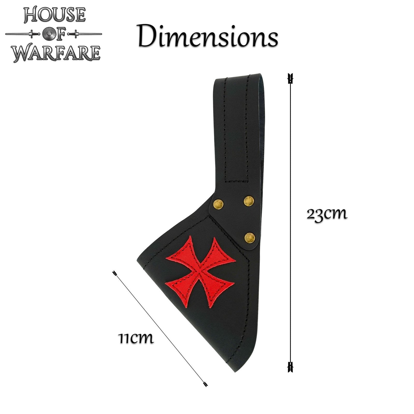 Rana Espada Templaria de Cuero con Aplique de Cruz Roja - Imagen 3