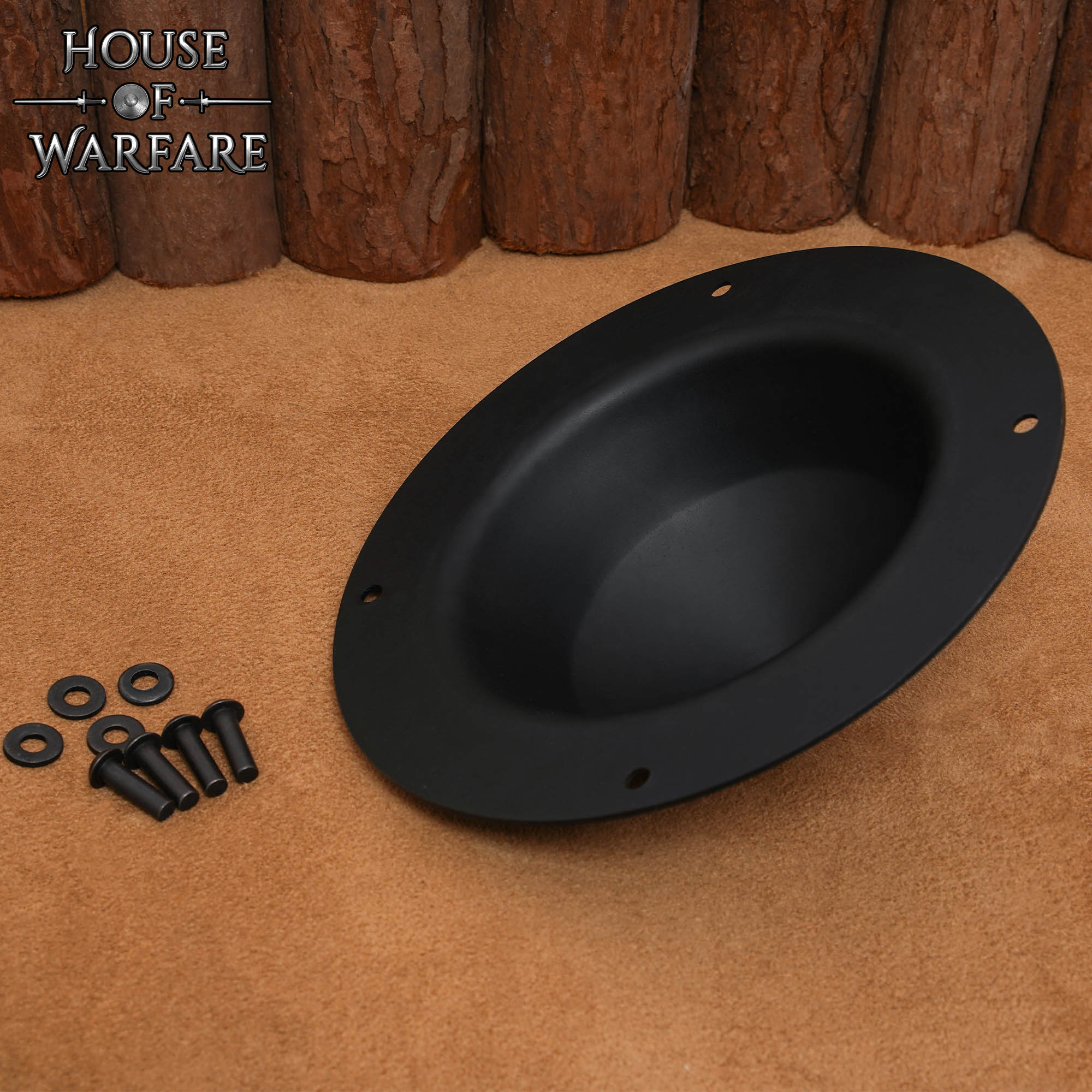 Jefe Escudo Medieval Negro, Acero 1,8 Mm, Listo para la Batalla - Imagen 4