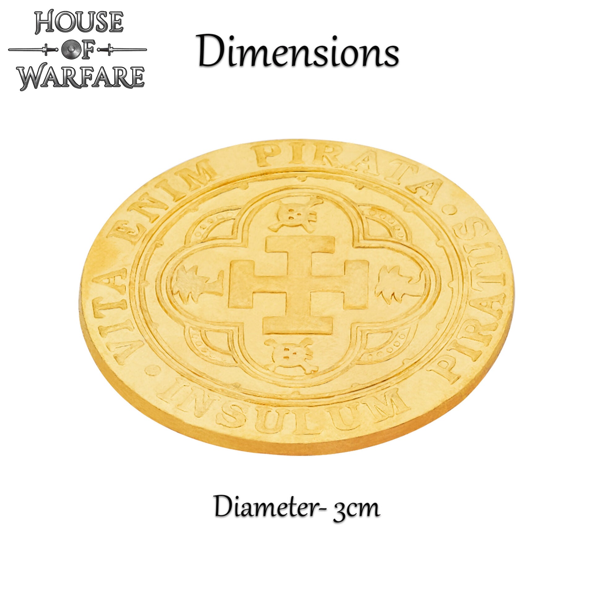 Vita Enim Pirata Insulum Piratus Monedas de Latón Macizo - Imagen 2