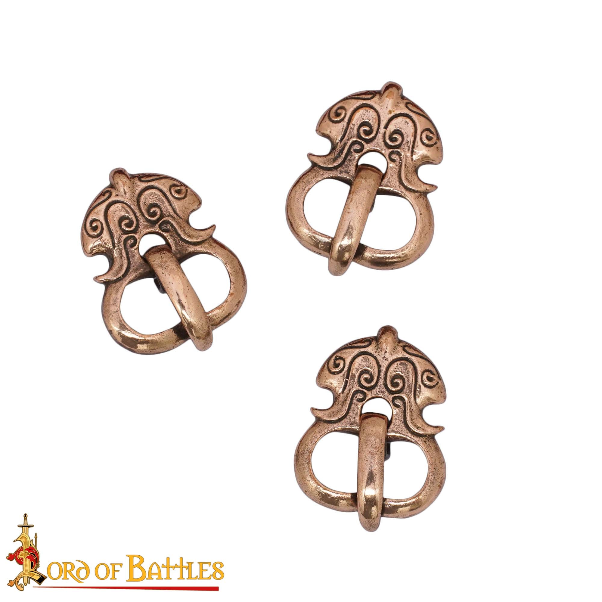 Juego de Hebillas de Cinturón Vikingas - Estilo Nórdico, Acabado en Bronce Antiguo (juego de 3) - Imagen 3