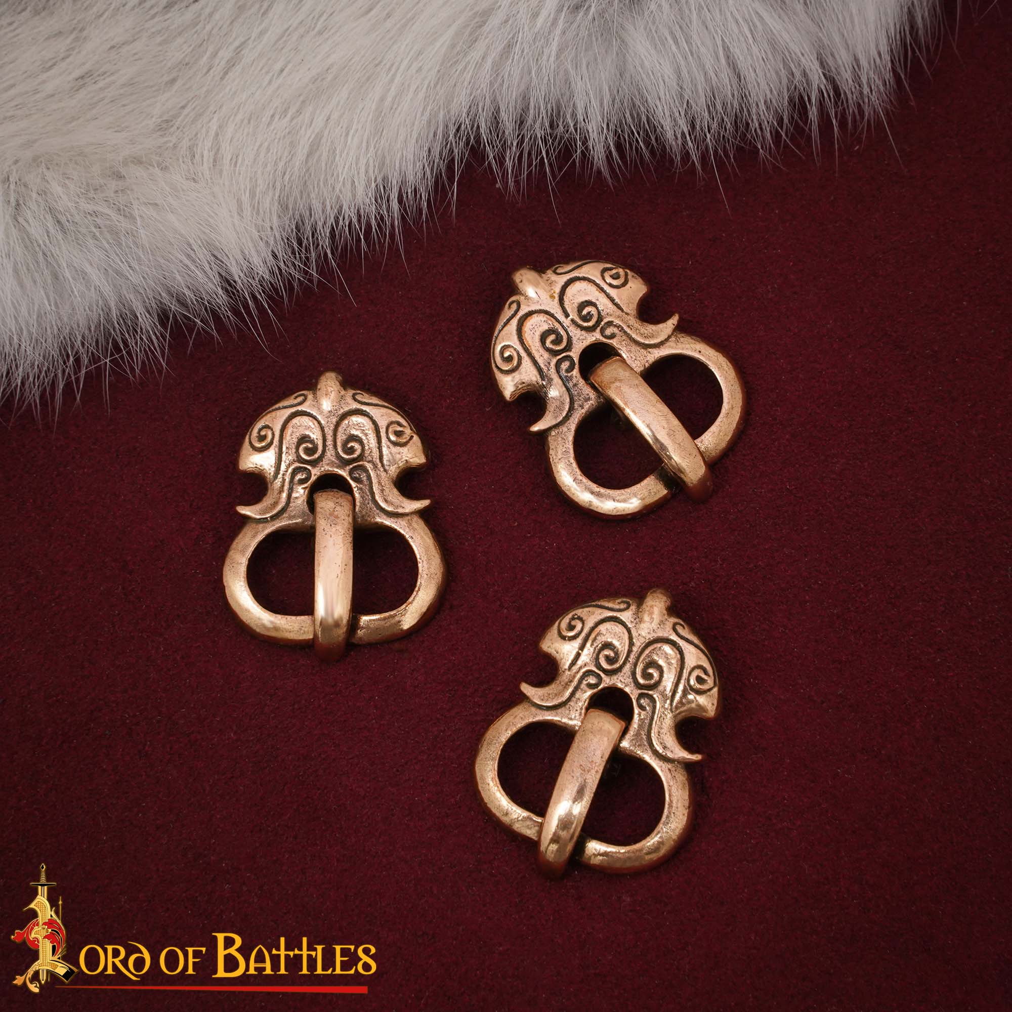 Juego de Hebillas de Cinturón Vikingas - Estilo Nórdico, Acabado en Bronce Antiguo (juego de 3) - Imagen 1