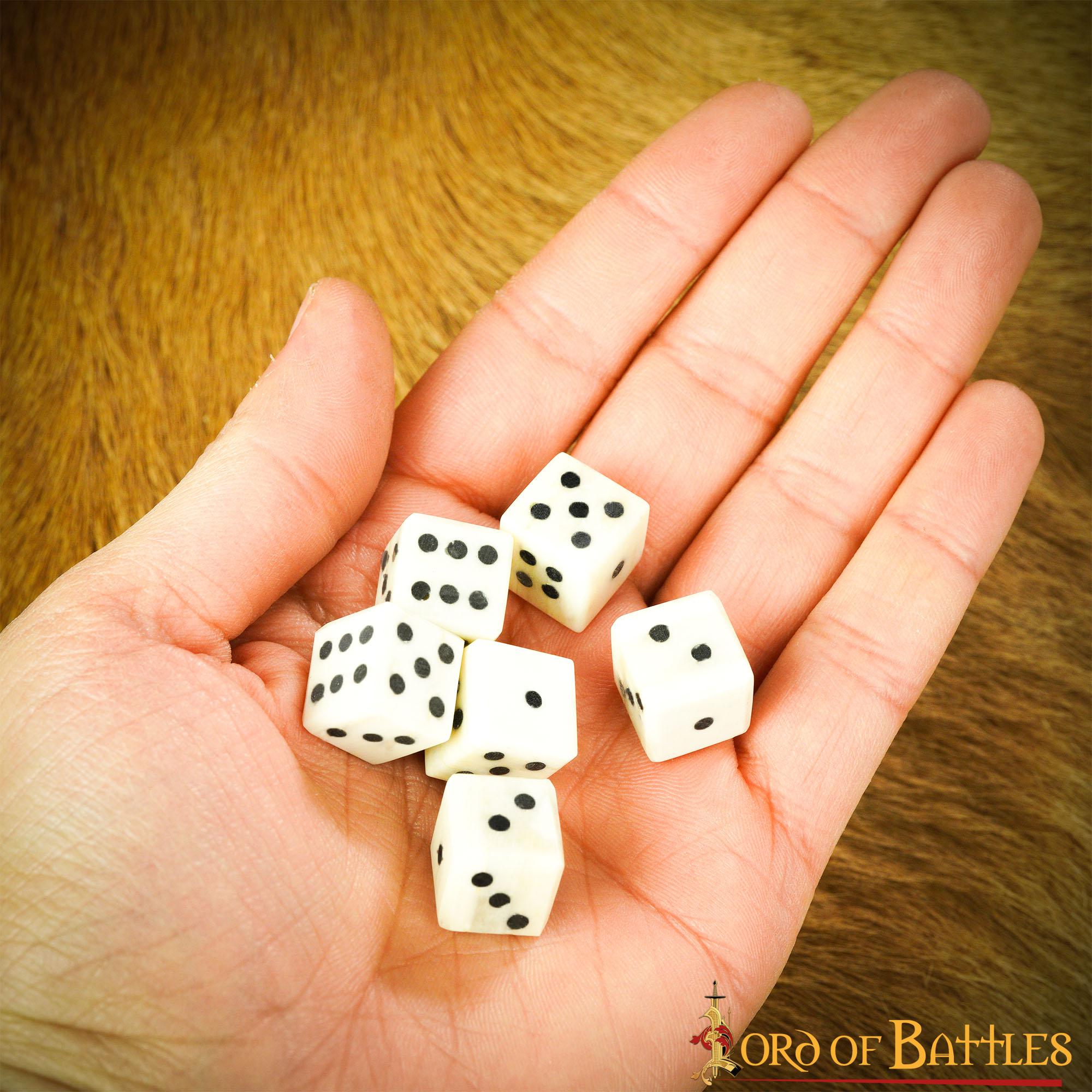 Dados Medievales de Hueso - Juego Artesanal de 6 (hueso de Buey, 1,2 Cm) - Imagen 12