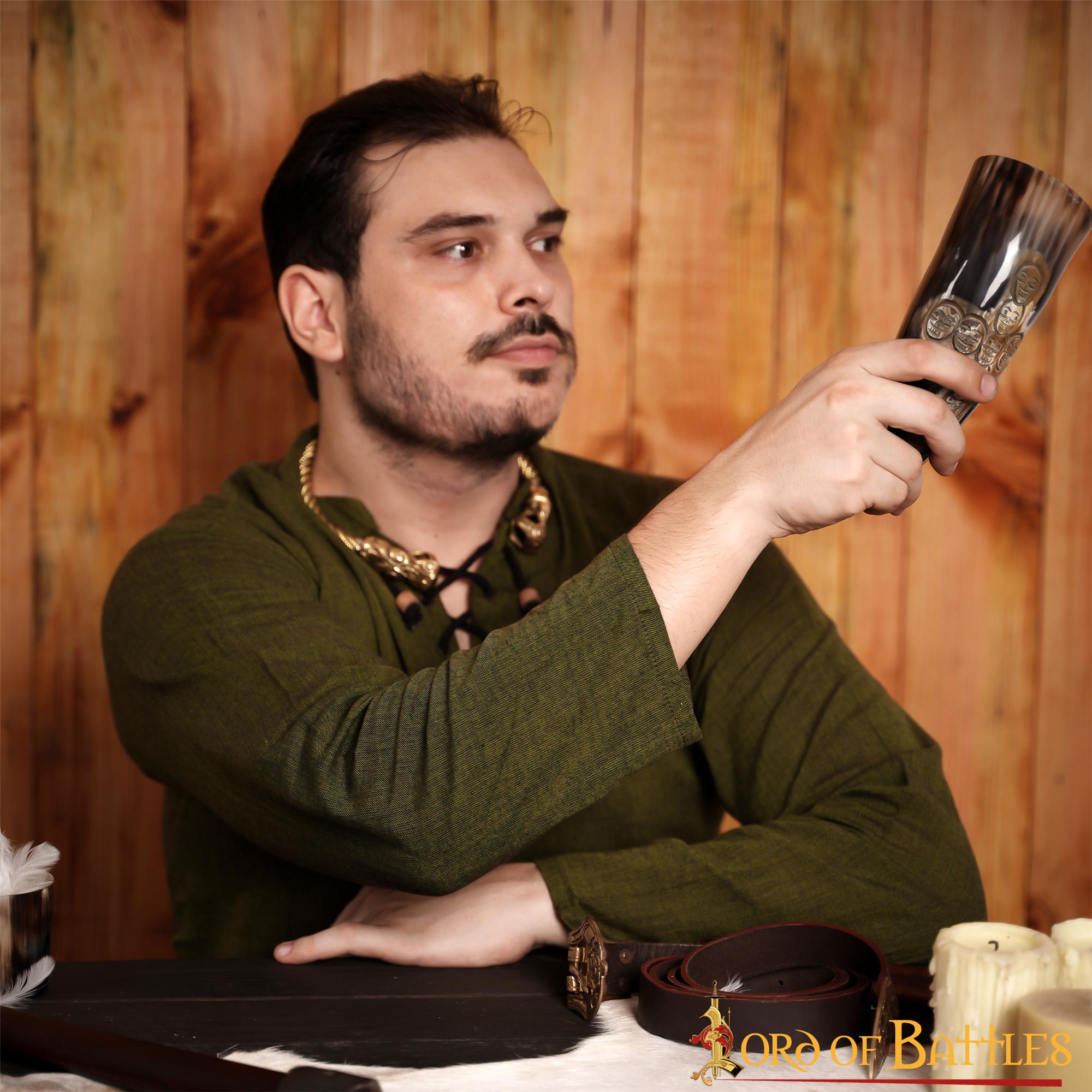 Viking Drinking Horn 500 - 600 Ml Cuerno de Buey Auténtico Hecho a Mano - Imagen 10