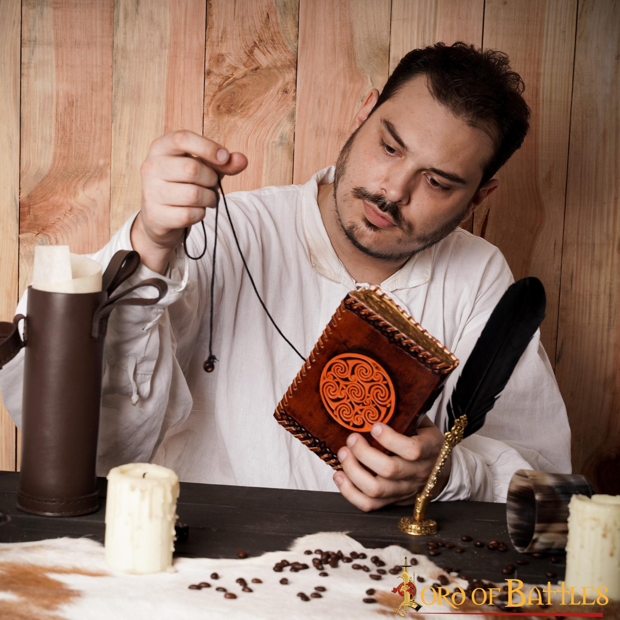 Diario Hecho a Mano con Diseño Celta en Espiral Agenda de Piel Auténtica - Imagen 9